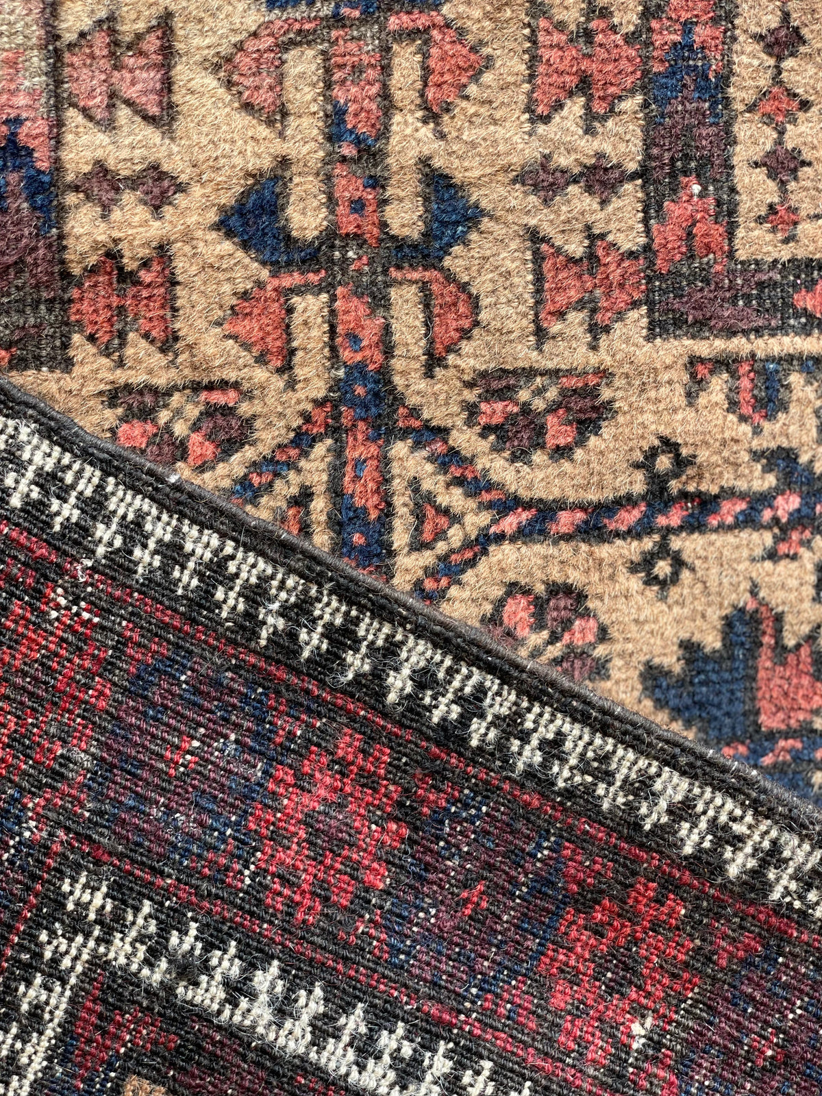 Antique Baluch Prayer Rug with Camel ground
