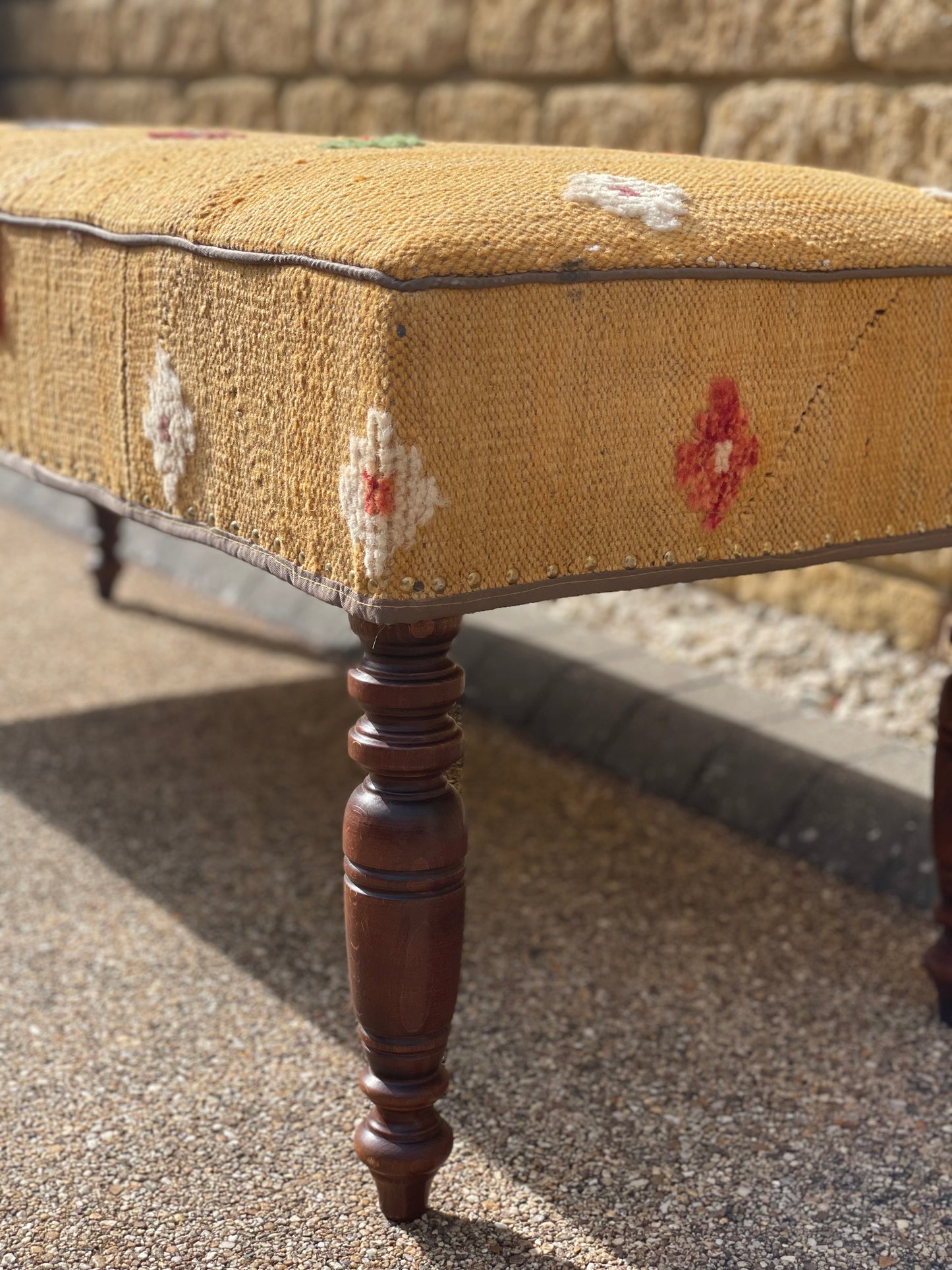 Kilim upholstered Ottoman/stool