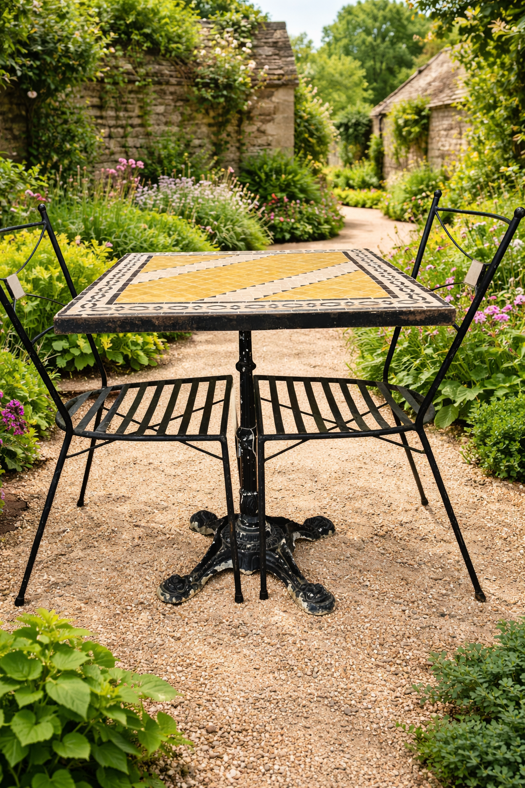 Moroccan Mosaic Bistro Table & 2 Chairs