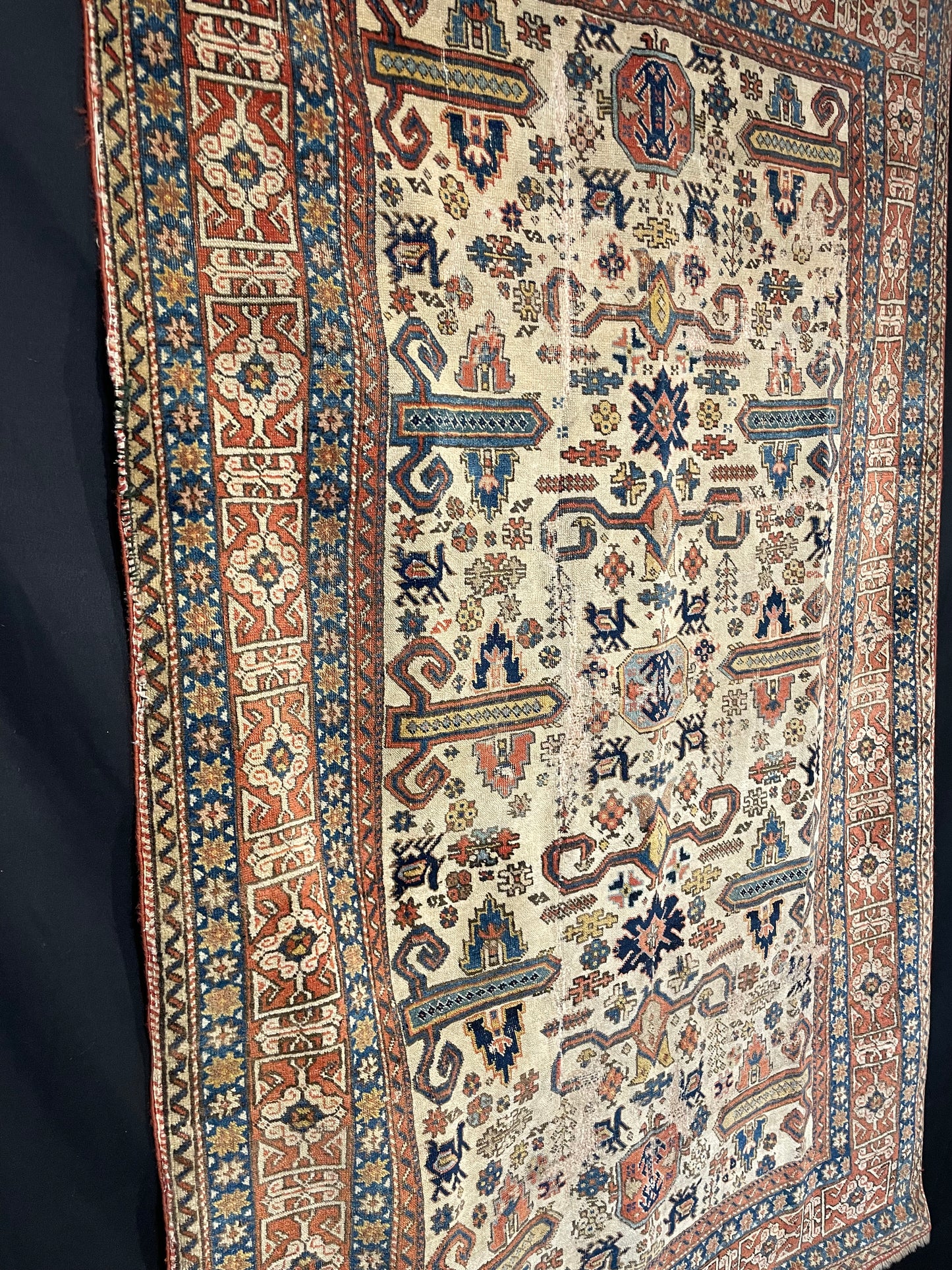 Antique Persian Ardebil Rug with Perepedil Design