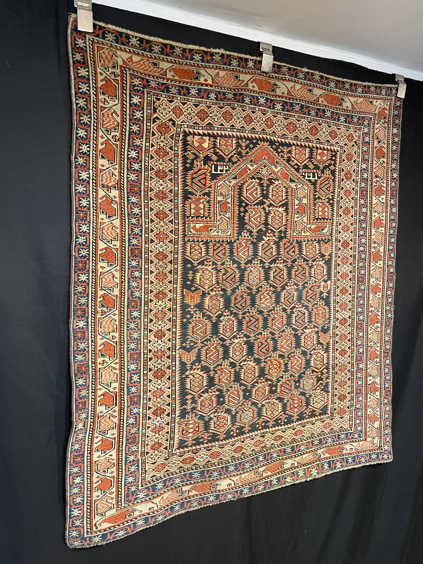 Antique Caucasian Marasali Prayer Rug