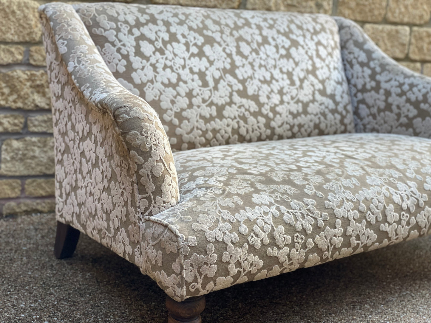 Victorian Revival 2 Seater sofa - Damask style Upholstered Sofa