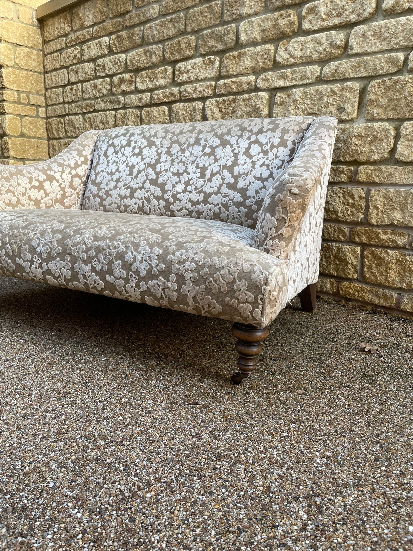 Victorian Revival 2 Seater sofa - Damask style Upholstered Sofa