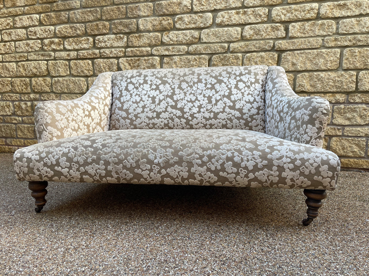 Victorian Revival 2 Seater sofa - Damask style Upholstered Sofa