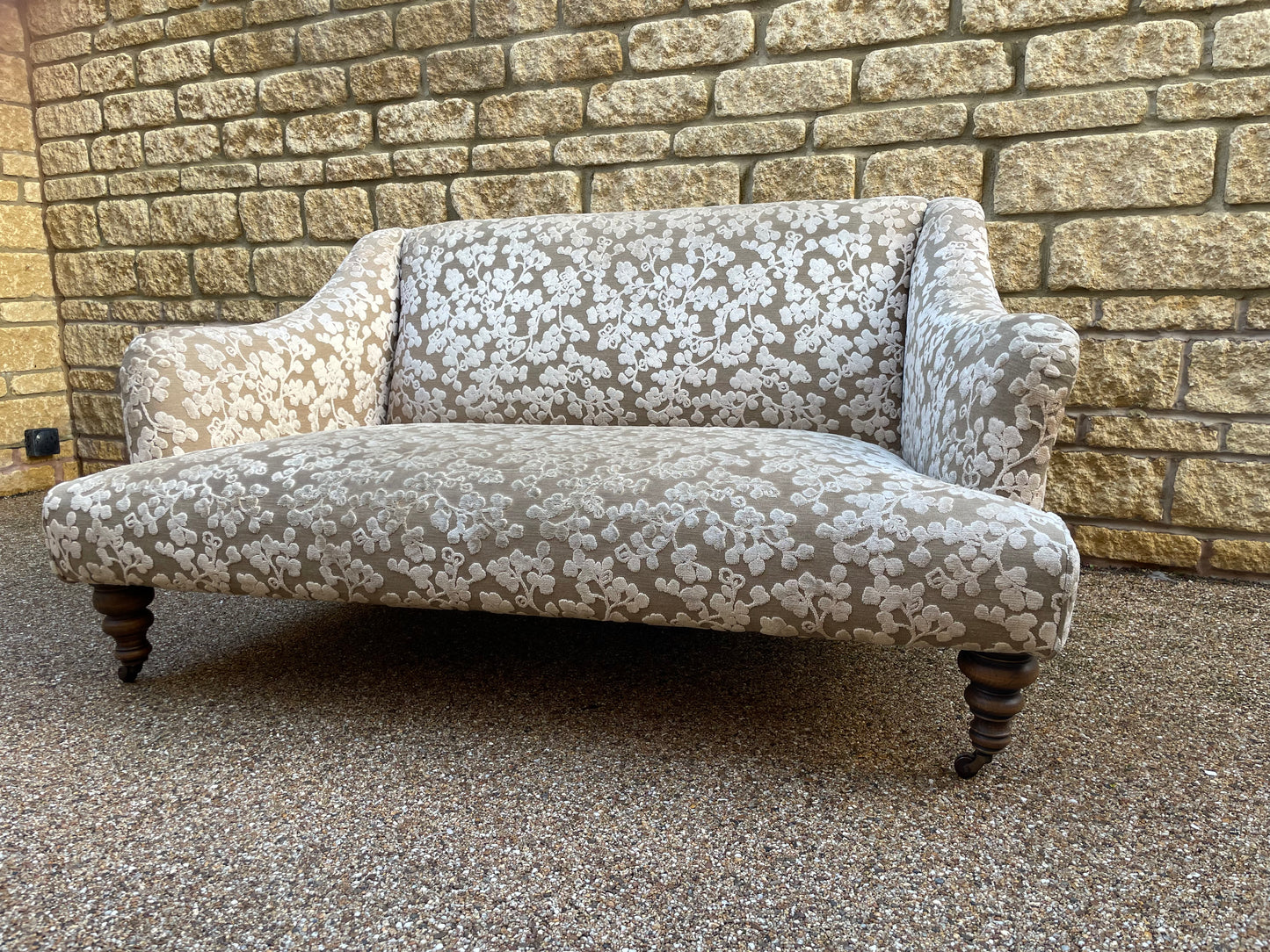 Victorian Revival 2 Seater sofa - Damask style Upholstered Sofa