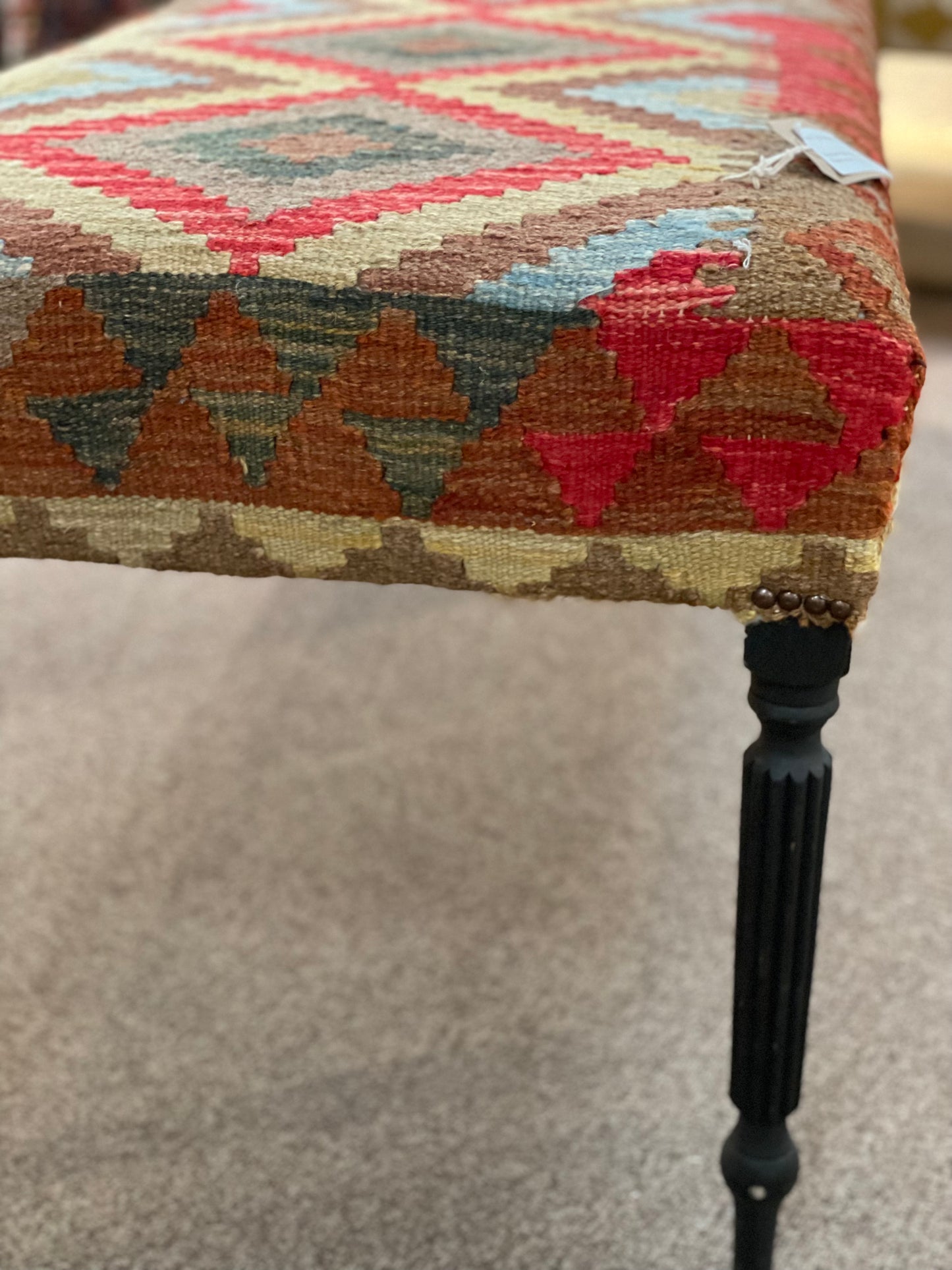 Kilim Upholstered Ottoman bench/stool