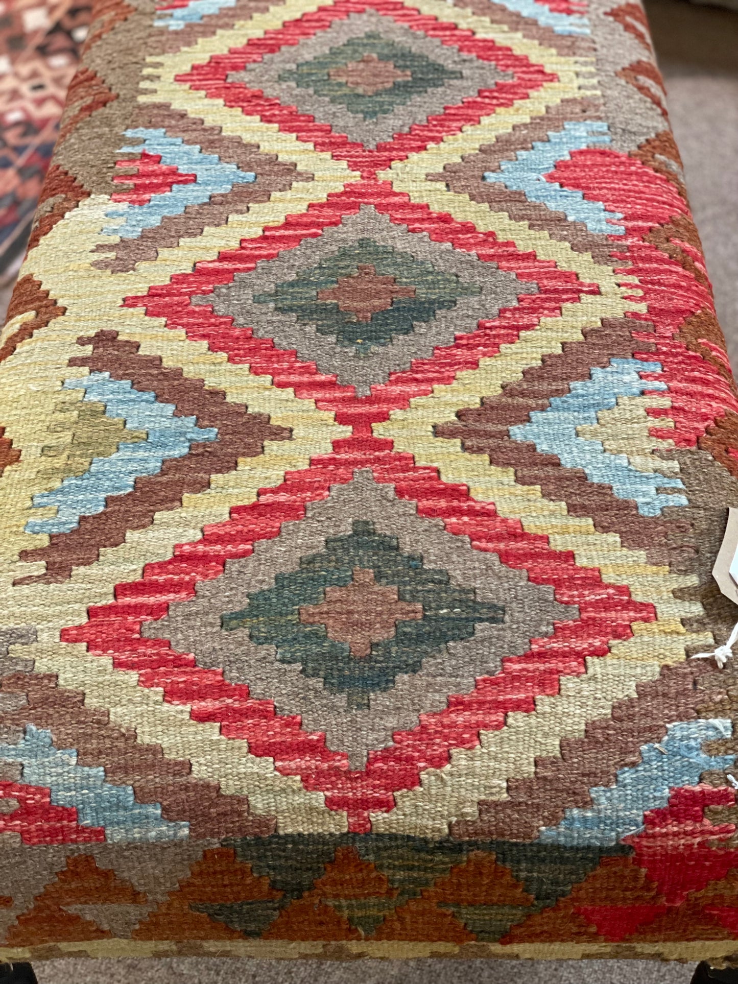Kilim Upholstered Ottoman bench/stool