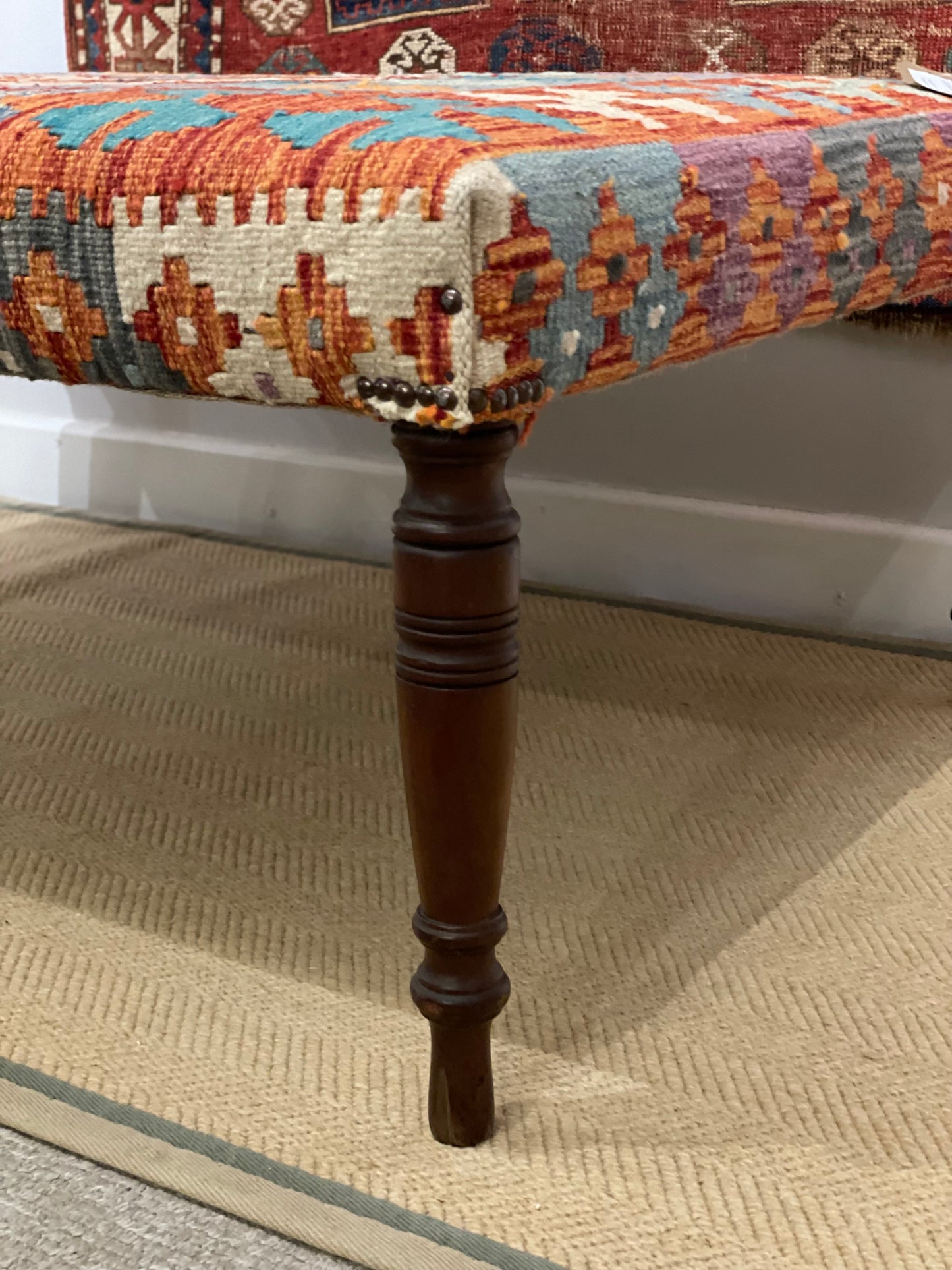 Kilim Upholstered Ottoman