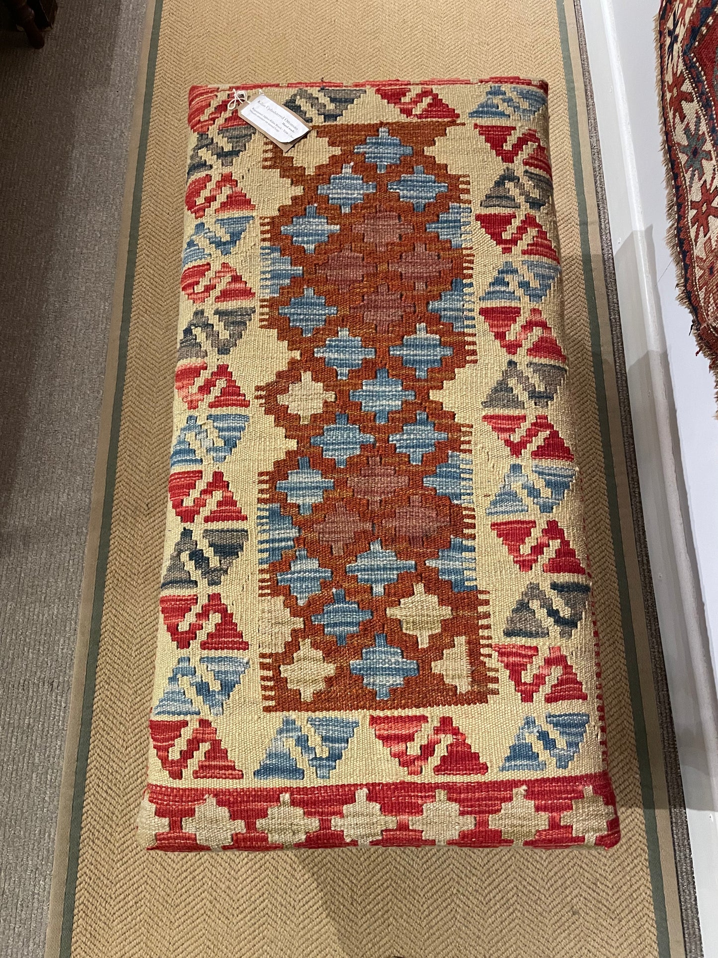 Kilim Upholstered Ottoman