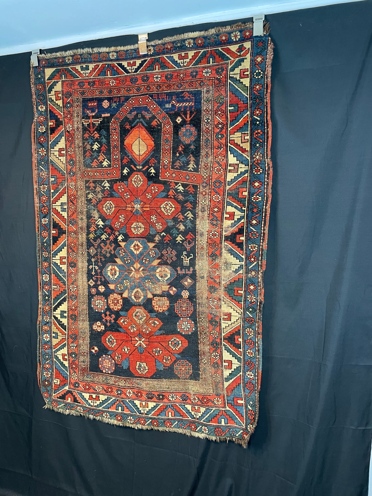 Antique Caucasian Prayer Rug