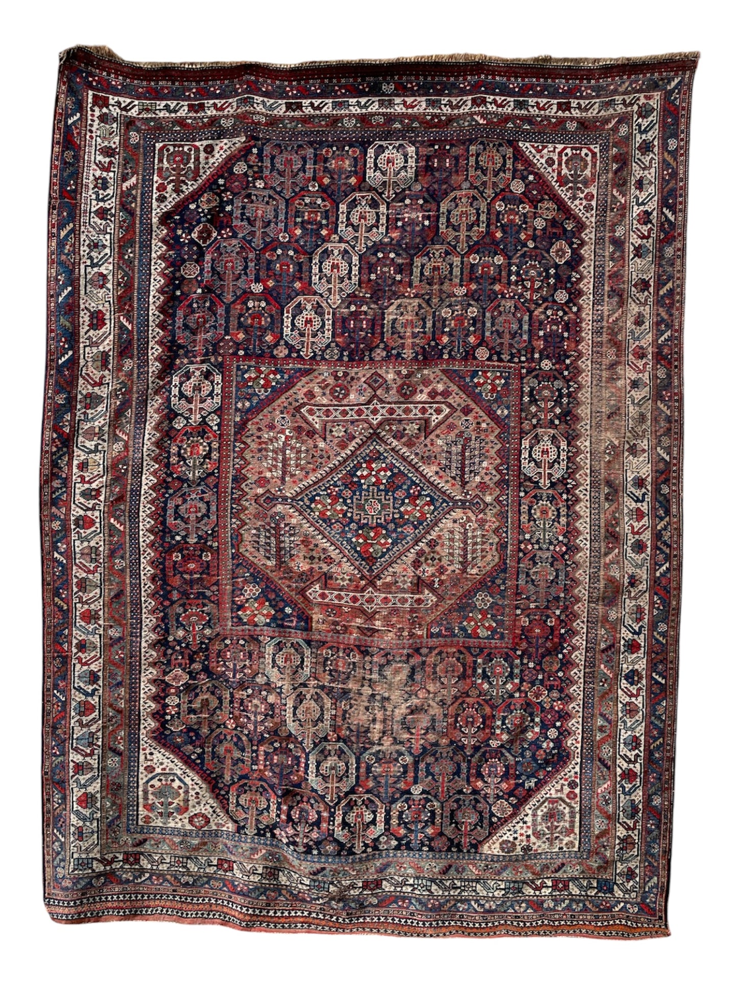 Antique Khamseh Confederacy Baharlu Tribal Main Carpet