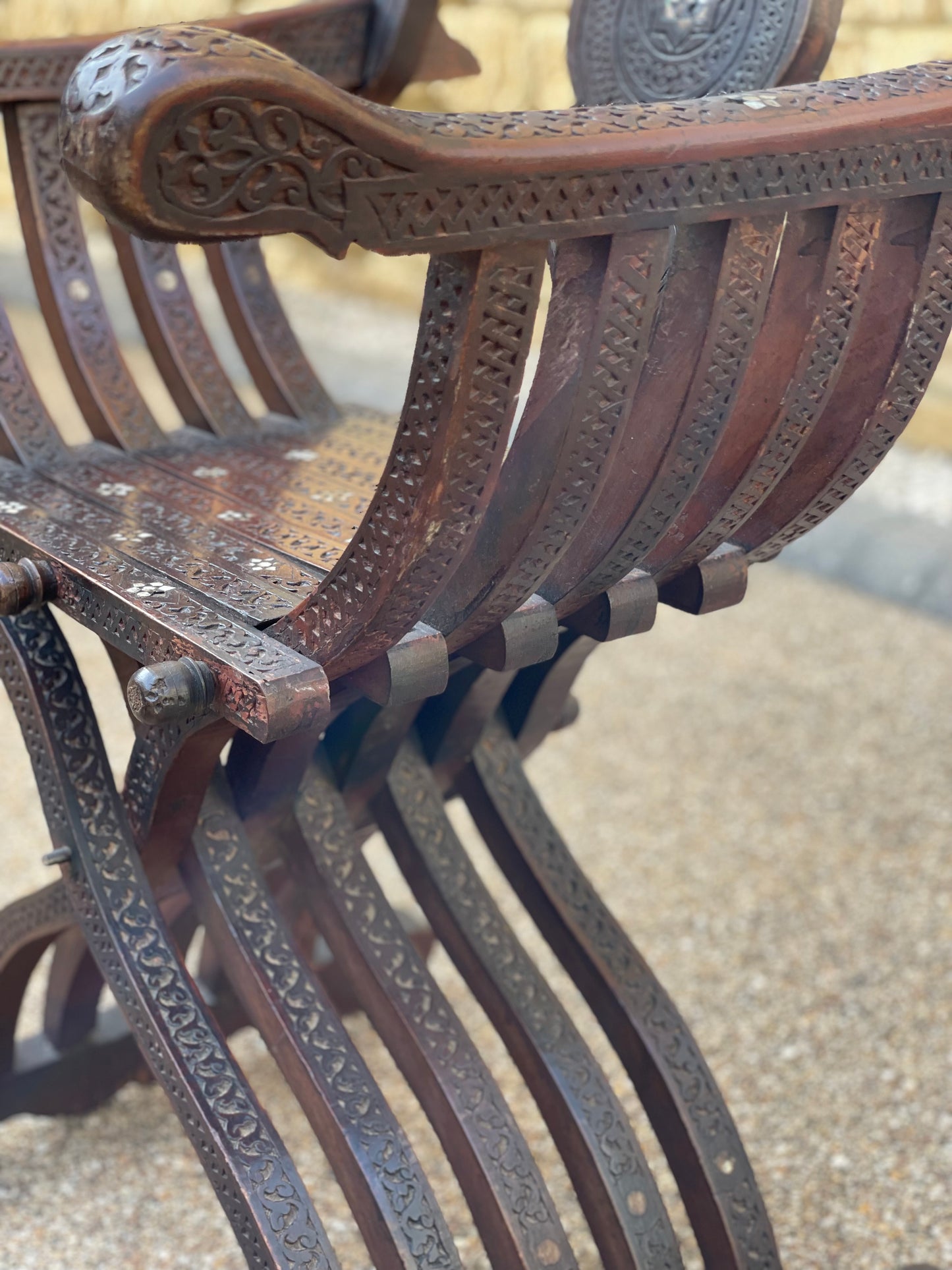 Syrian Mother of Pearl Inlaid Chair - Circa 1900