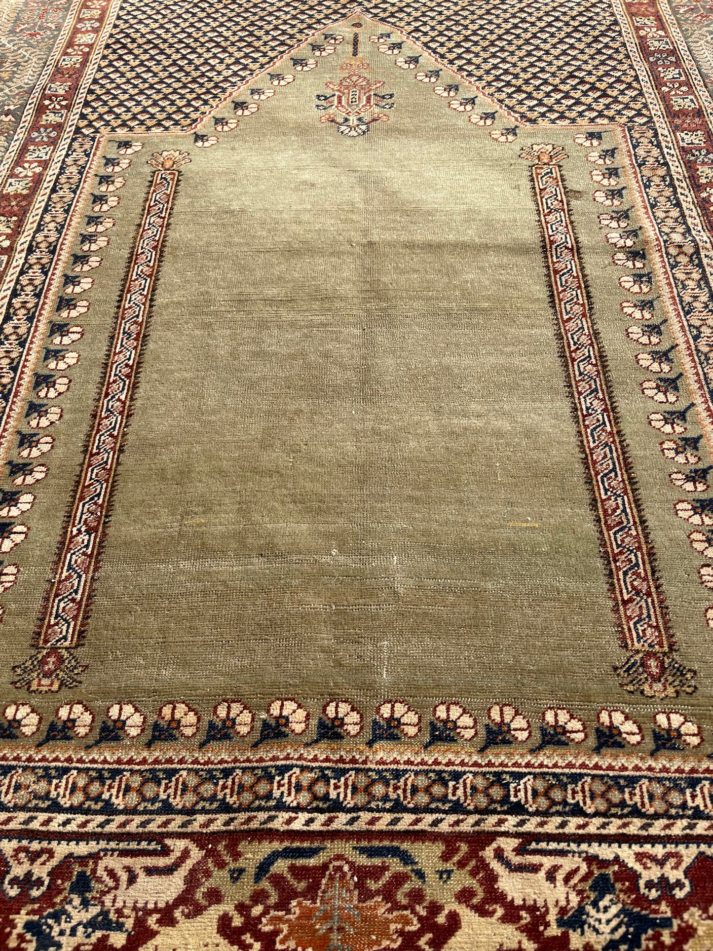 Antique Anatolian Ghiordes prayer rug