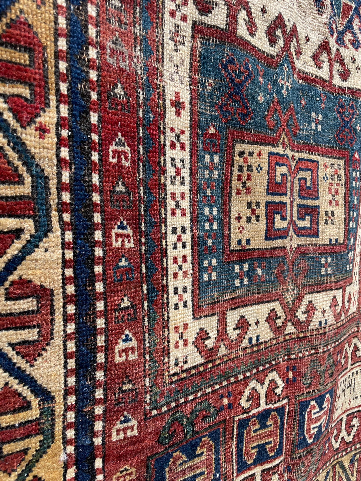 Antique Caucasian Kazak Prayer Rug