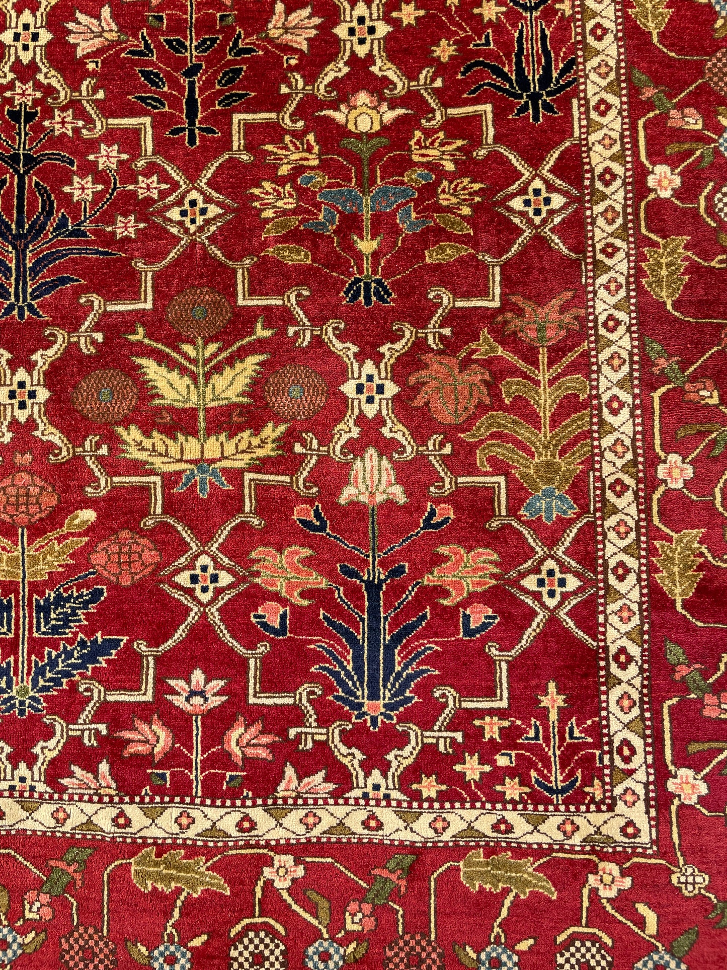 Mughal Design Flower & Lattice Carpet