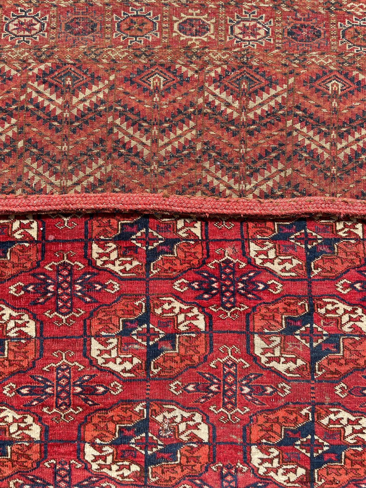 Antique Tekke Turkoman Dowry Rug with silk highlights