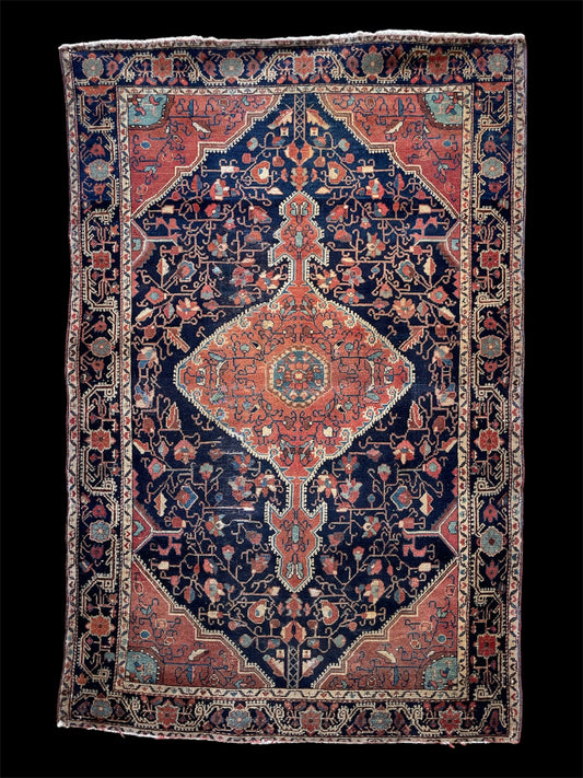 Antique Persian Jozan Rug Circa 1900