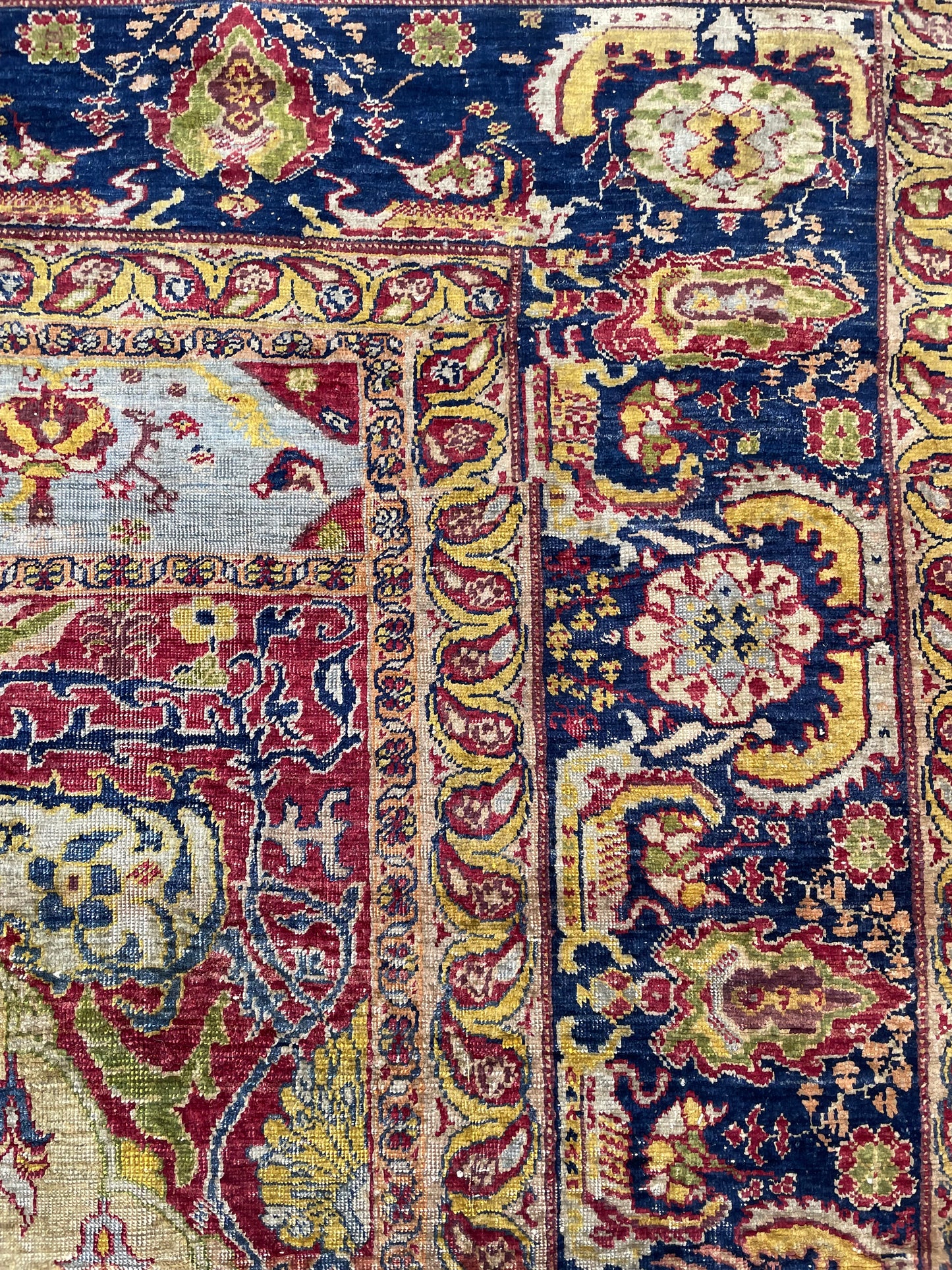 Early Anatolian Silk Prayer Rug of Ghiordes Design - 19th Century