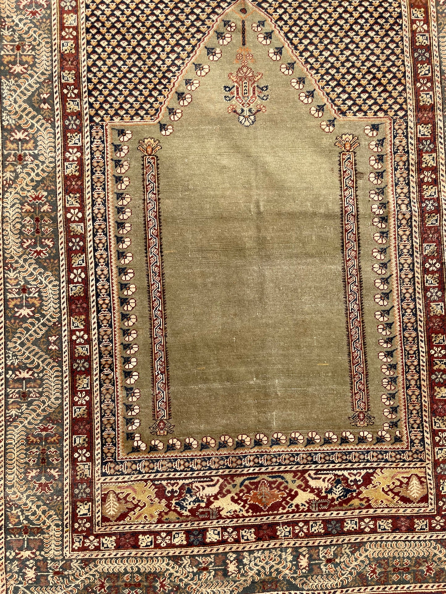 Antique Anatolian Ghiordes prayer rug