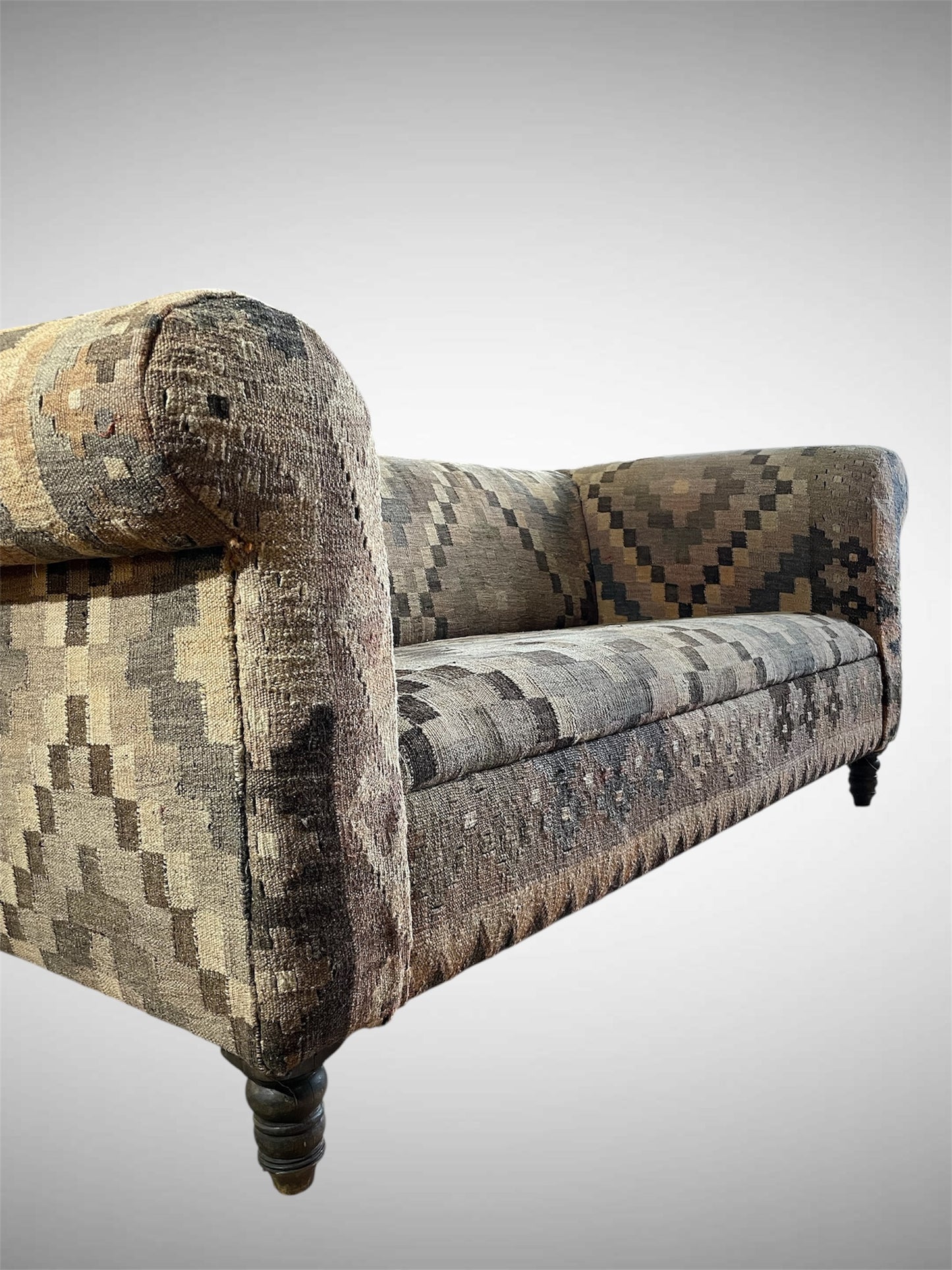 Vintage Kilim Upholstered Chesterfield Sofa