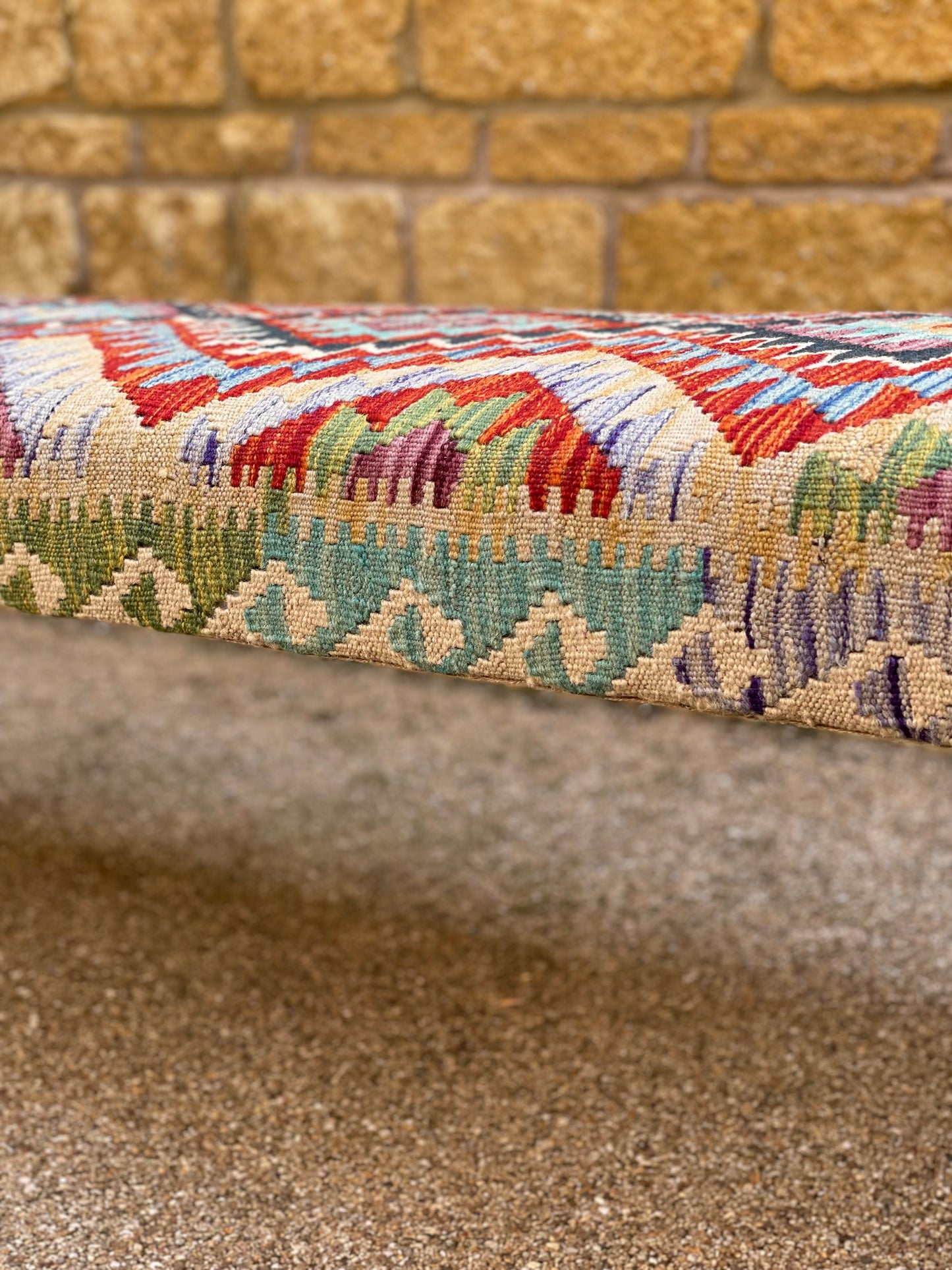 Kilim upholstered Ottoman Long Bench/Stool