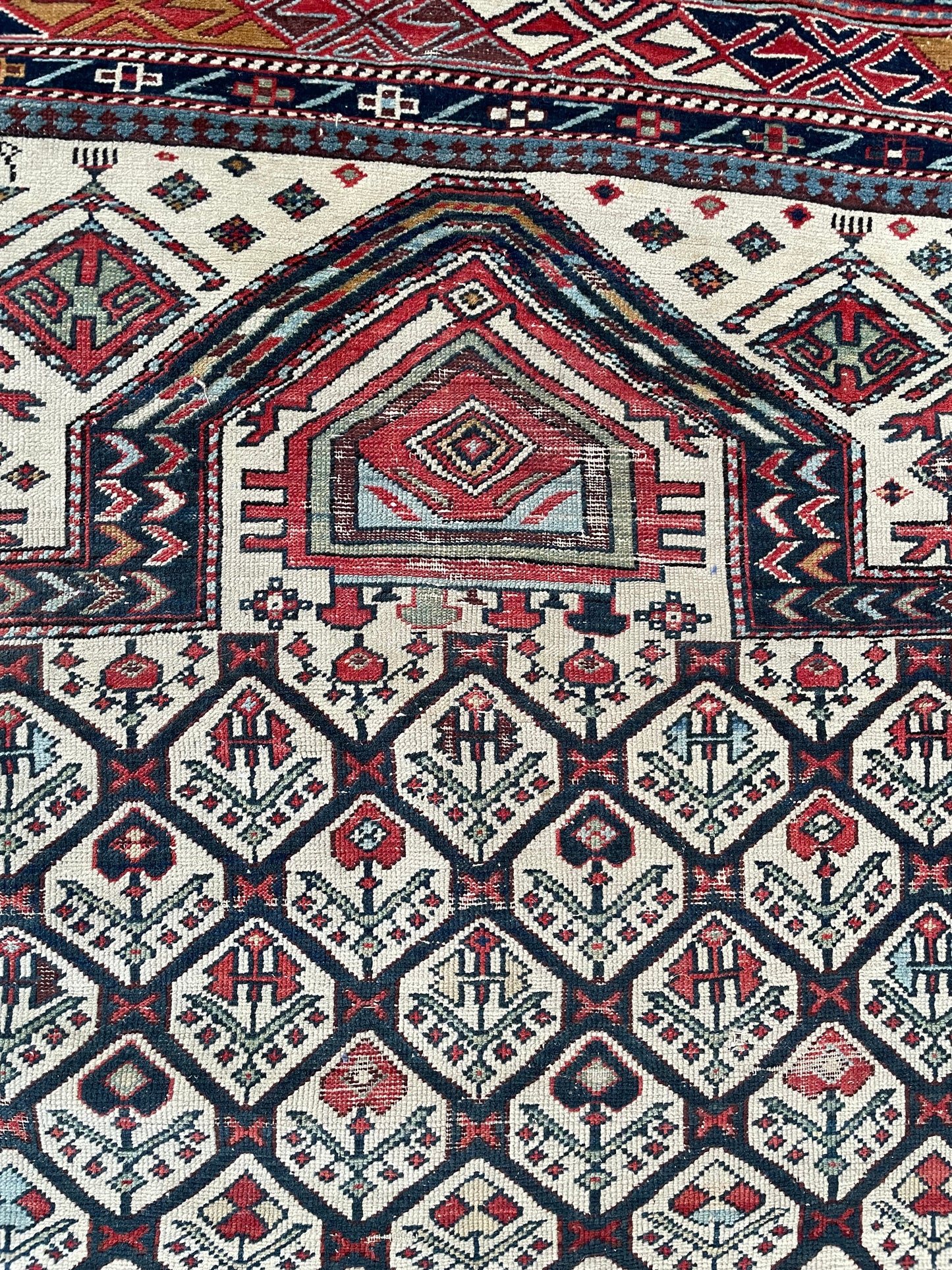 Antique Caucasian Shirvan Prayer Rug