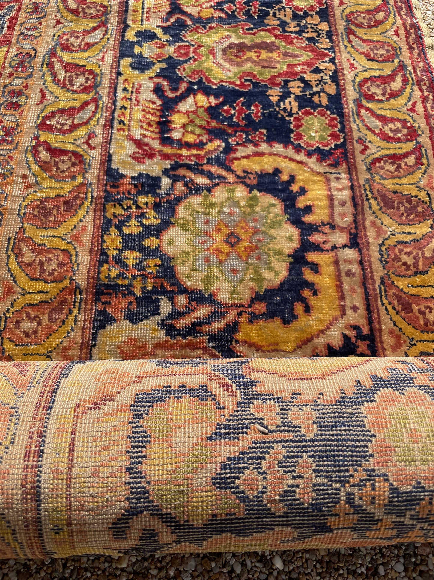 Early Anatolian Silk Prayer Rug of Ghiordes Design - 19th Century