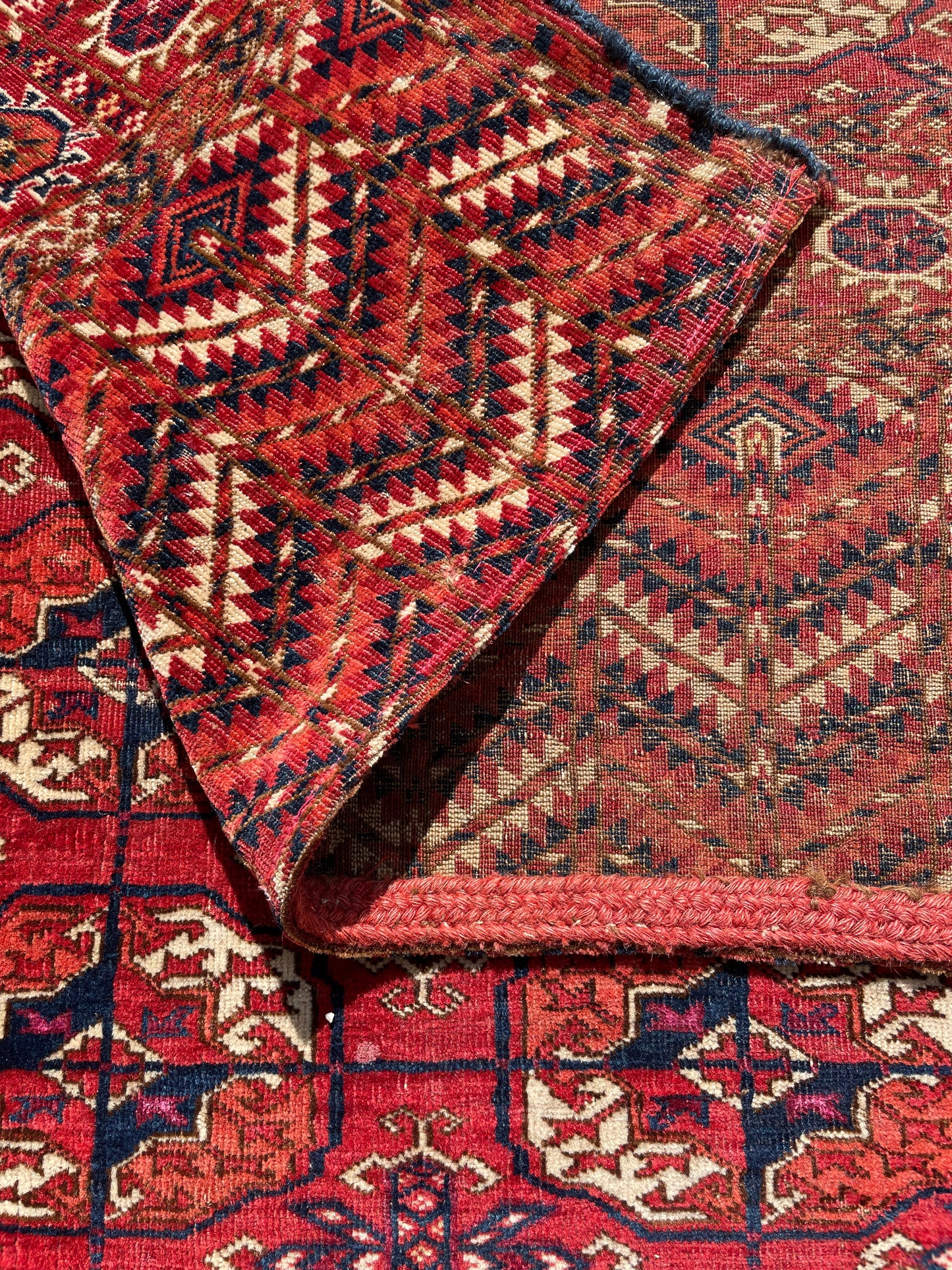 Antique Tekke Turkoman Dowry Rug with silk highlights