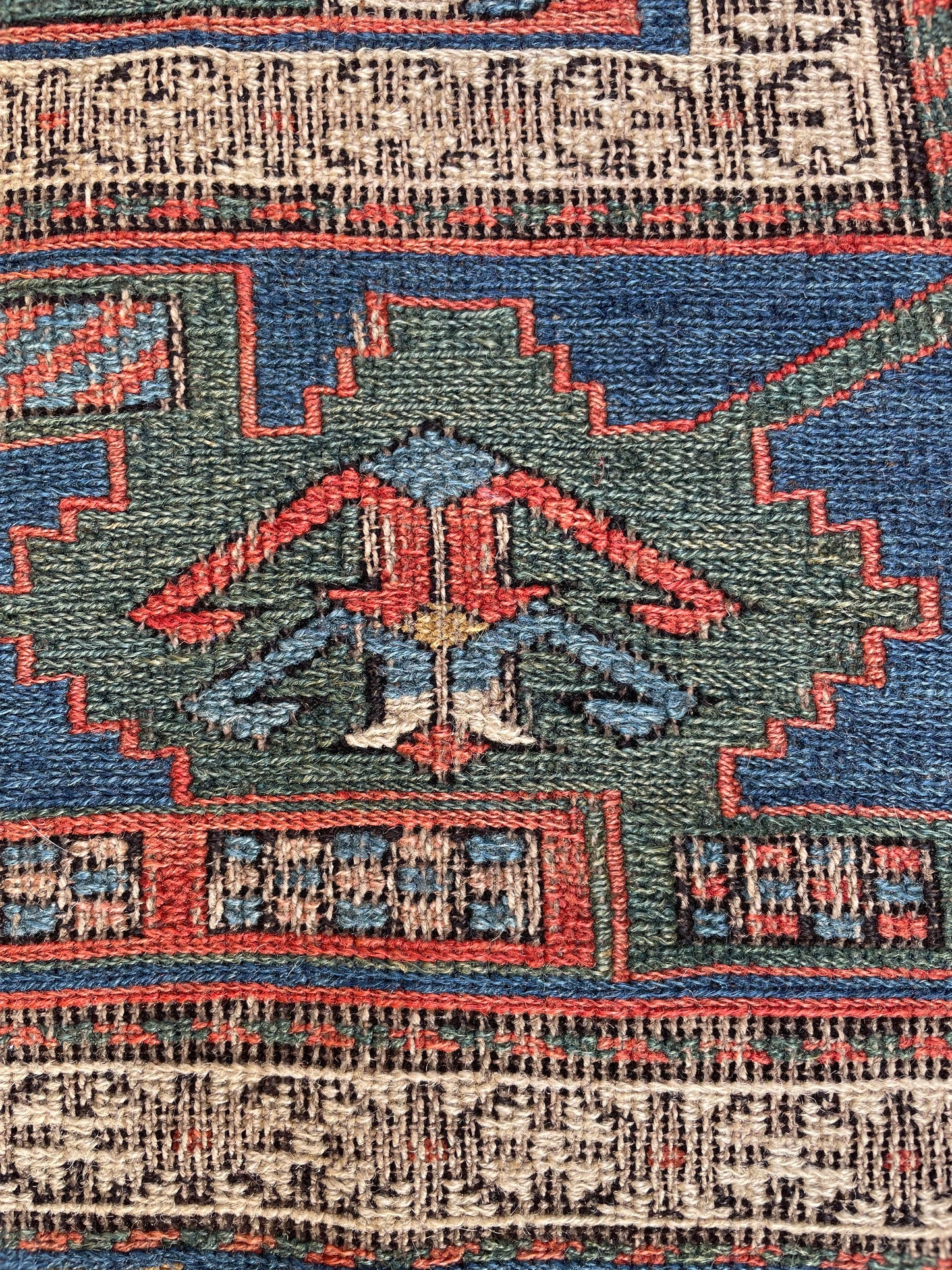 Antique Caucasian “Dragon” Sumak Carpet