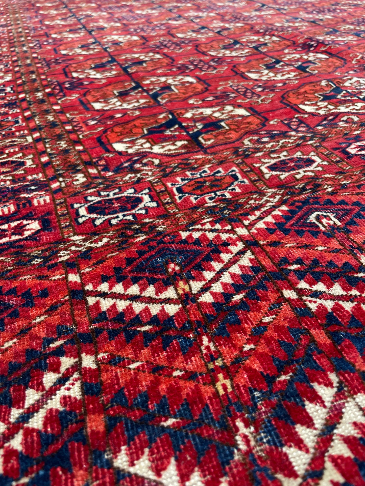 Antique Tekke Turkoman Dowry Rug with silk highlights