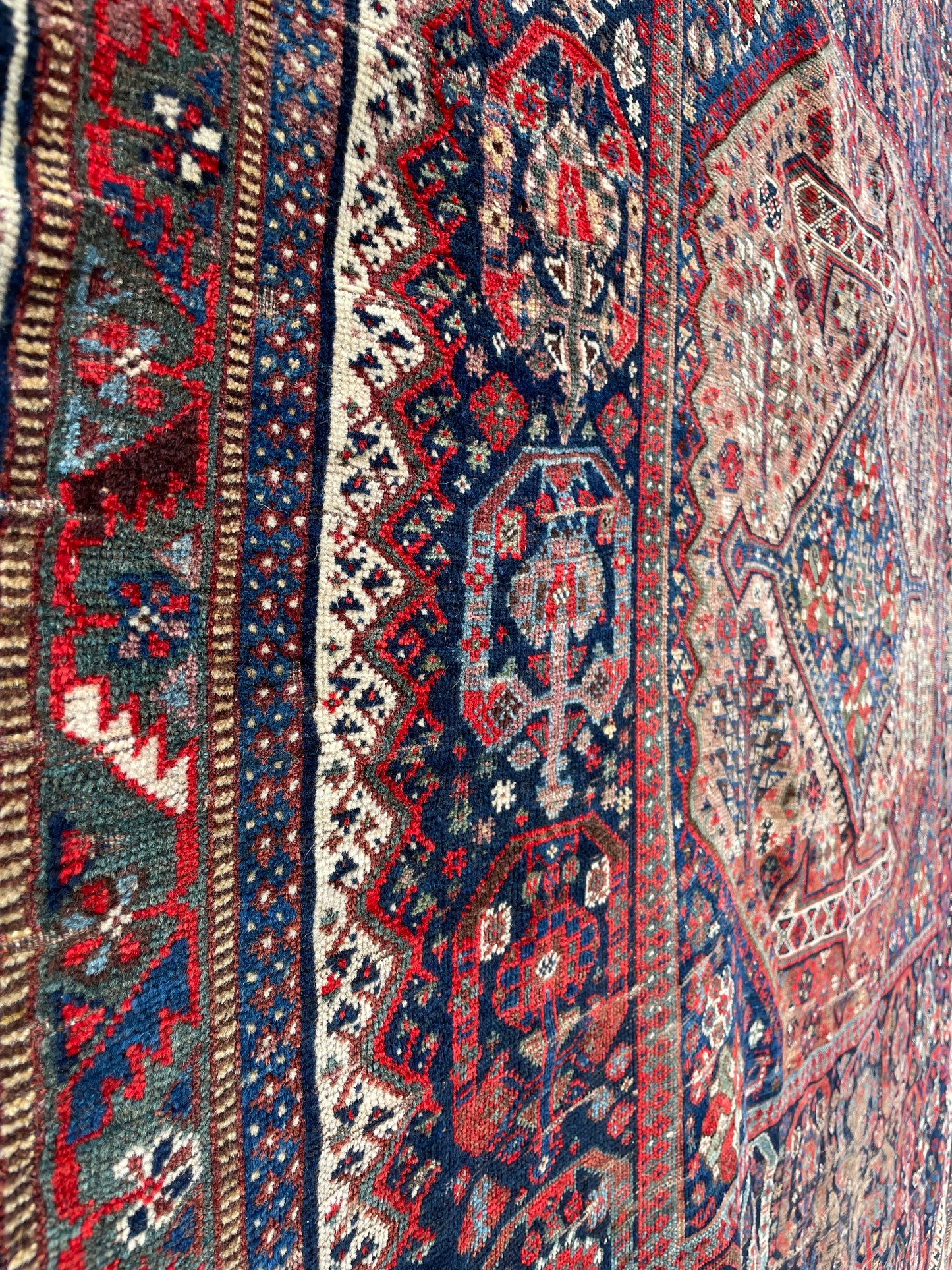 Antique Khamseh Confederacy Baharlu Tribal Main Carpet