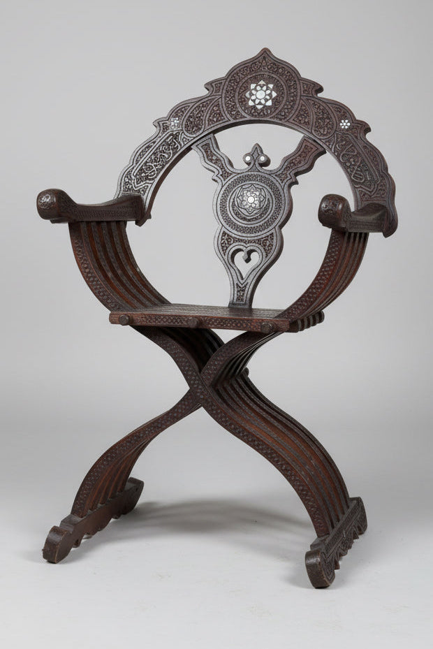 Syrian Mother of Pearl Inlaid Chair - Circa 1900