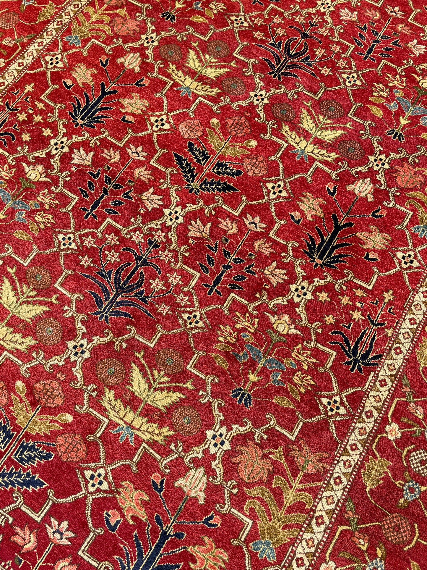 Mughal Design Flower & Lattice Carpet
