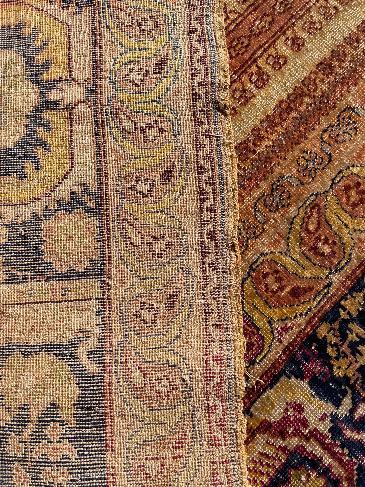 Early Anatolian Silk Prayer Rug of Ghiordes Design - 19th Century