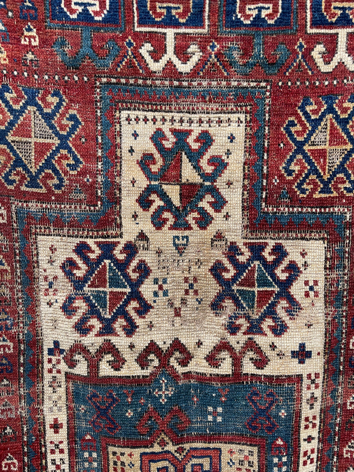 Antique Caucasian Kazak Prayer Rug
