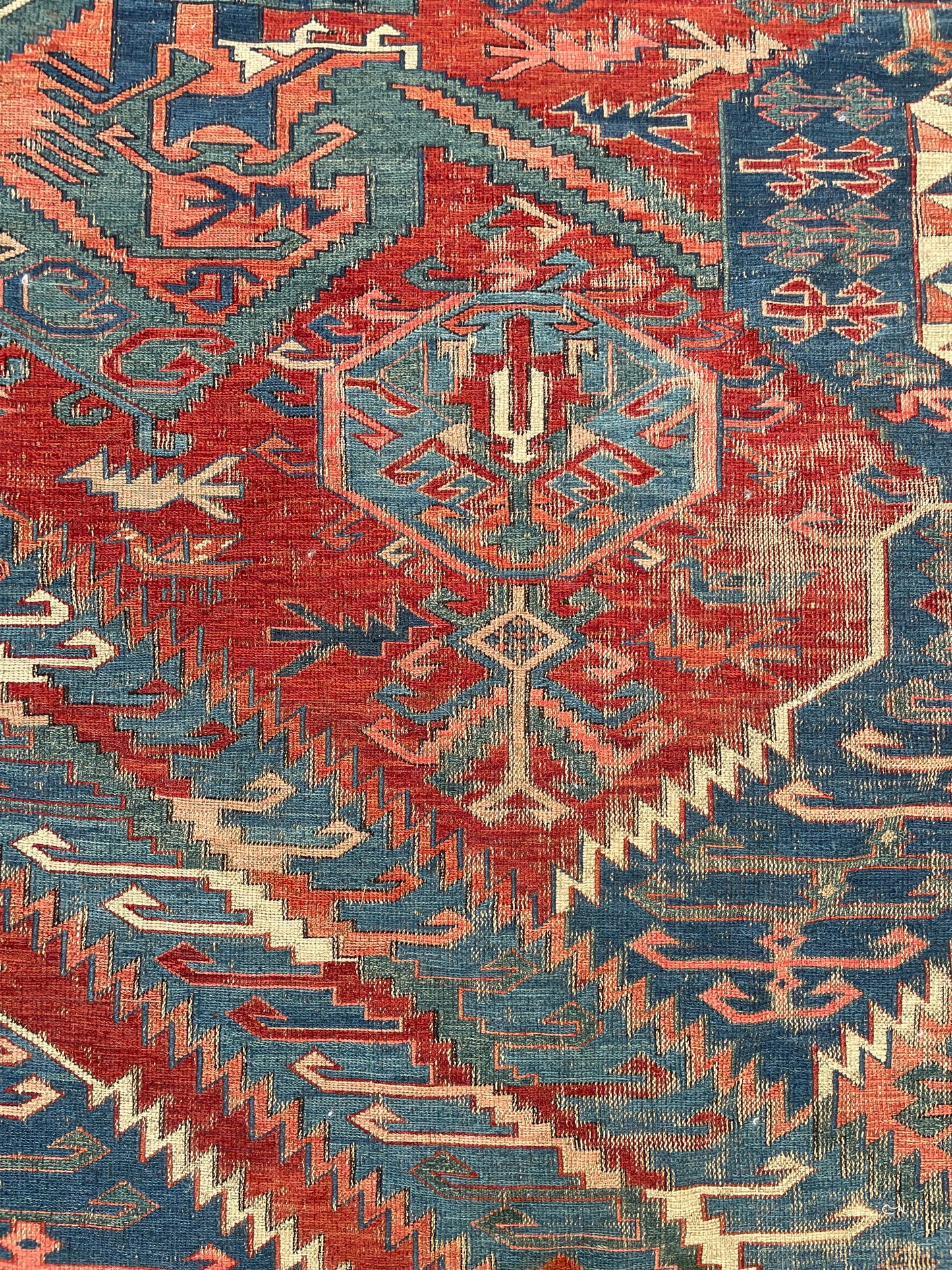 Antique Caucasian “Dragon” Sumak Carpet