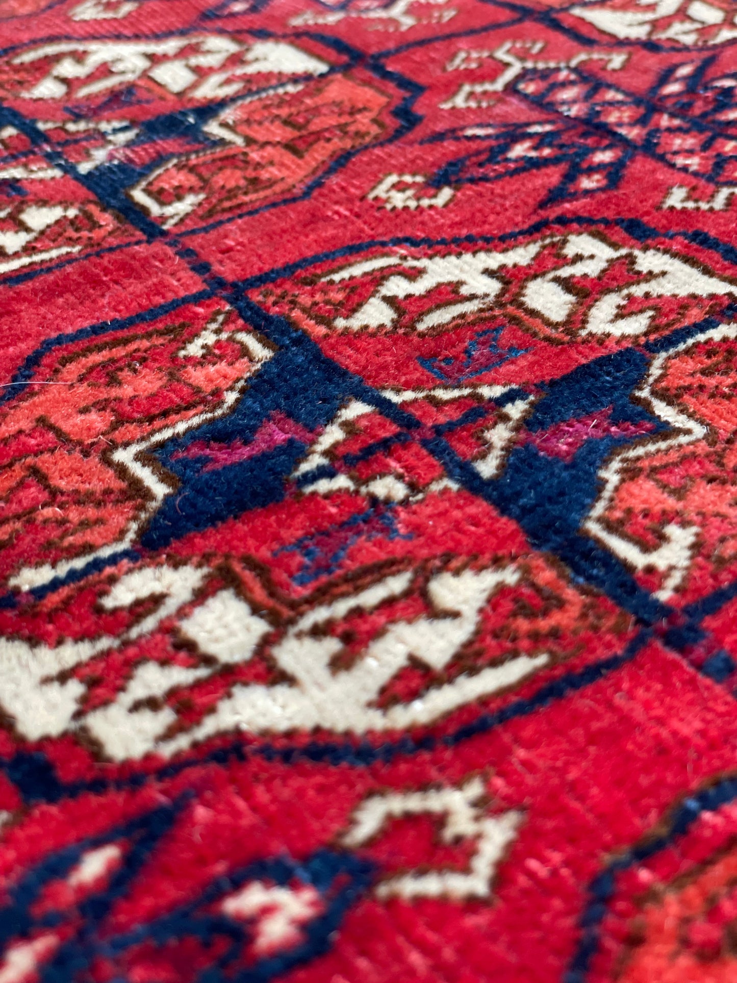 Antique Tekke Turkoman Dowry Rug with silk highlights