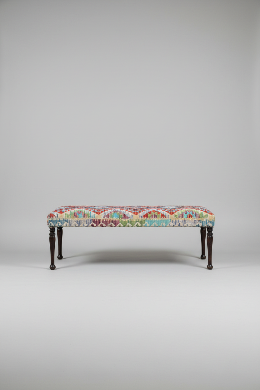 Kilim upholstered Ottoman Long Bench/Stool