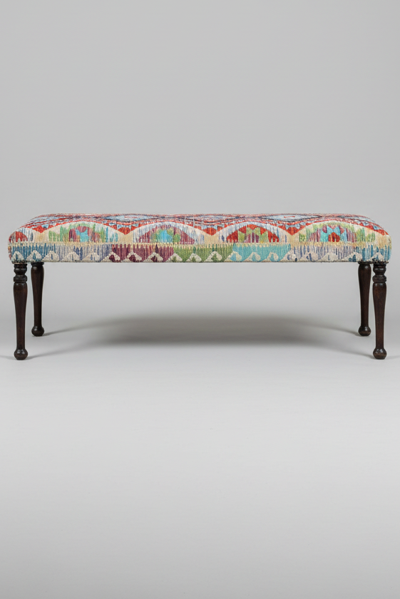 Kilim upholstered Ottoman Long Bench/Stool
