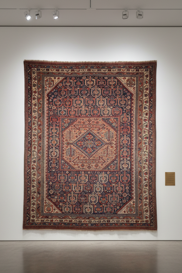 Antique Khamseh Confederacy Baharlu Tribal Main Carpet