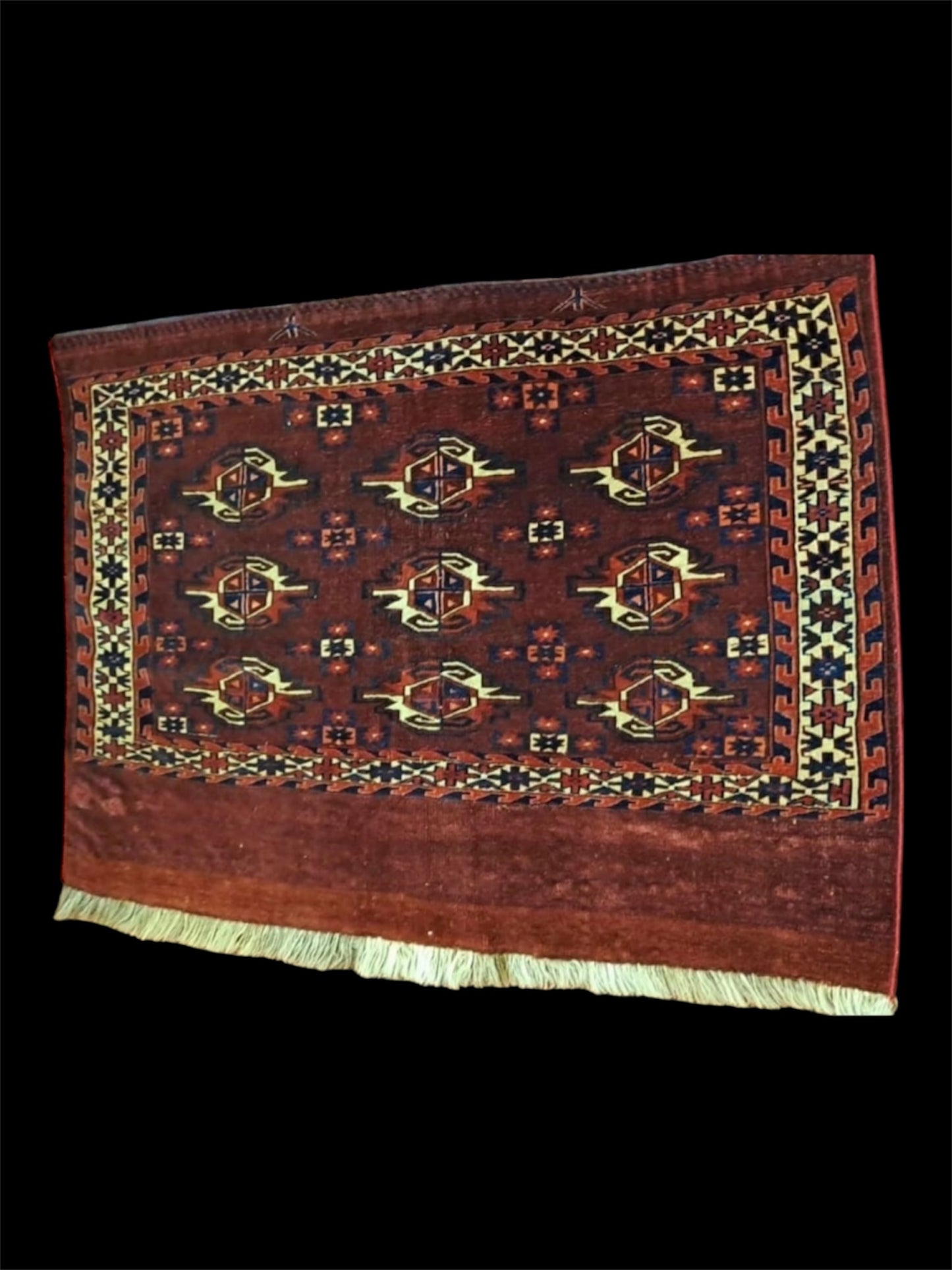 Antique Turkoman Yomut Chuval Bag face
