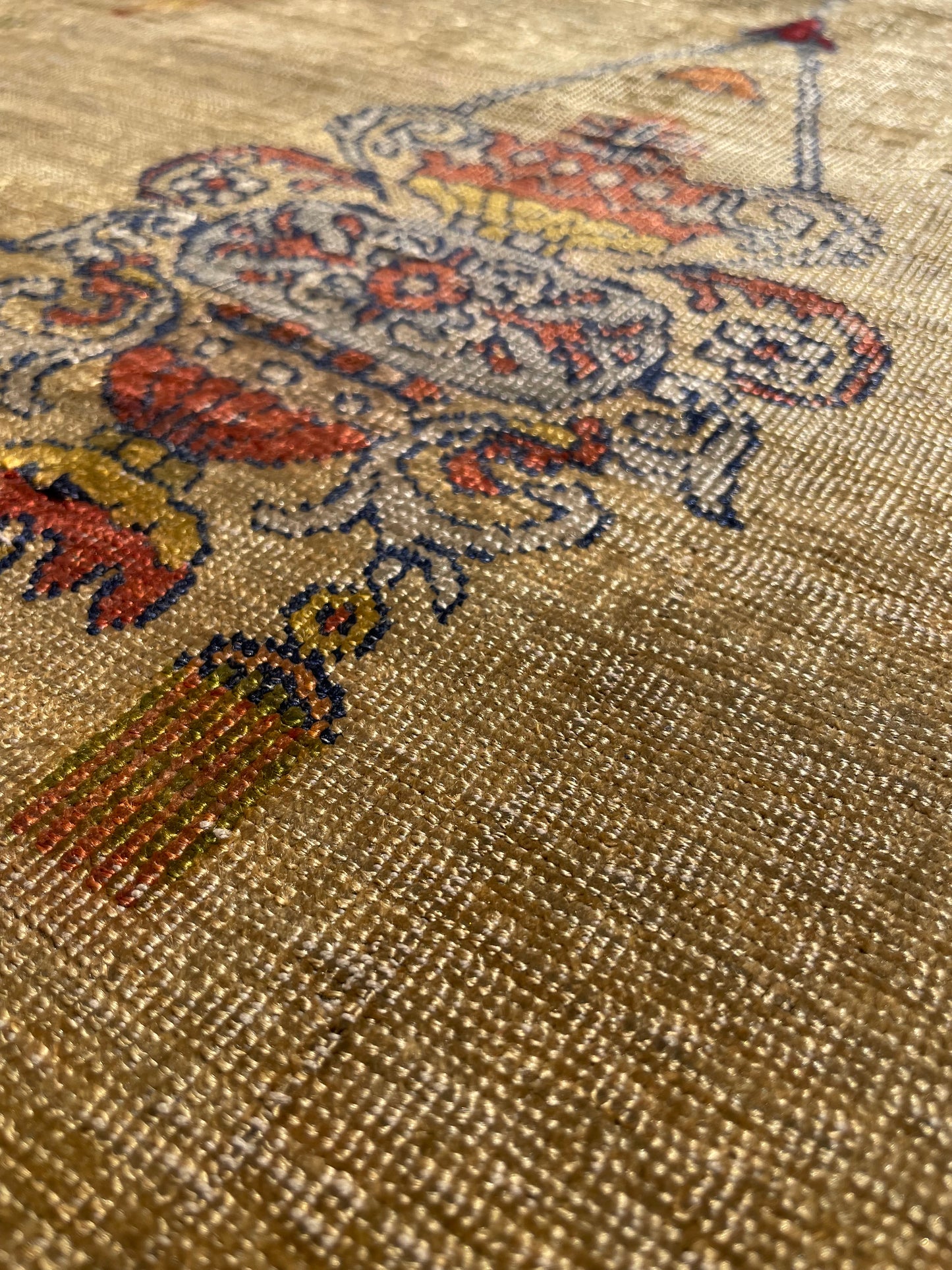 Early Anatolian Silk Prayer Rug of Ghiordes Design - 19th Century