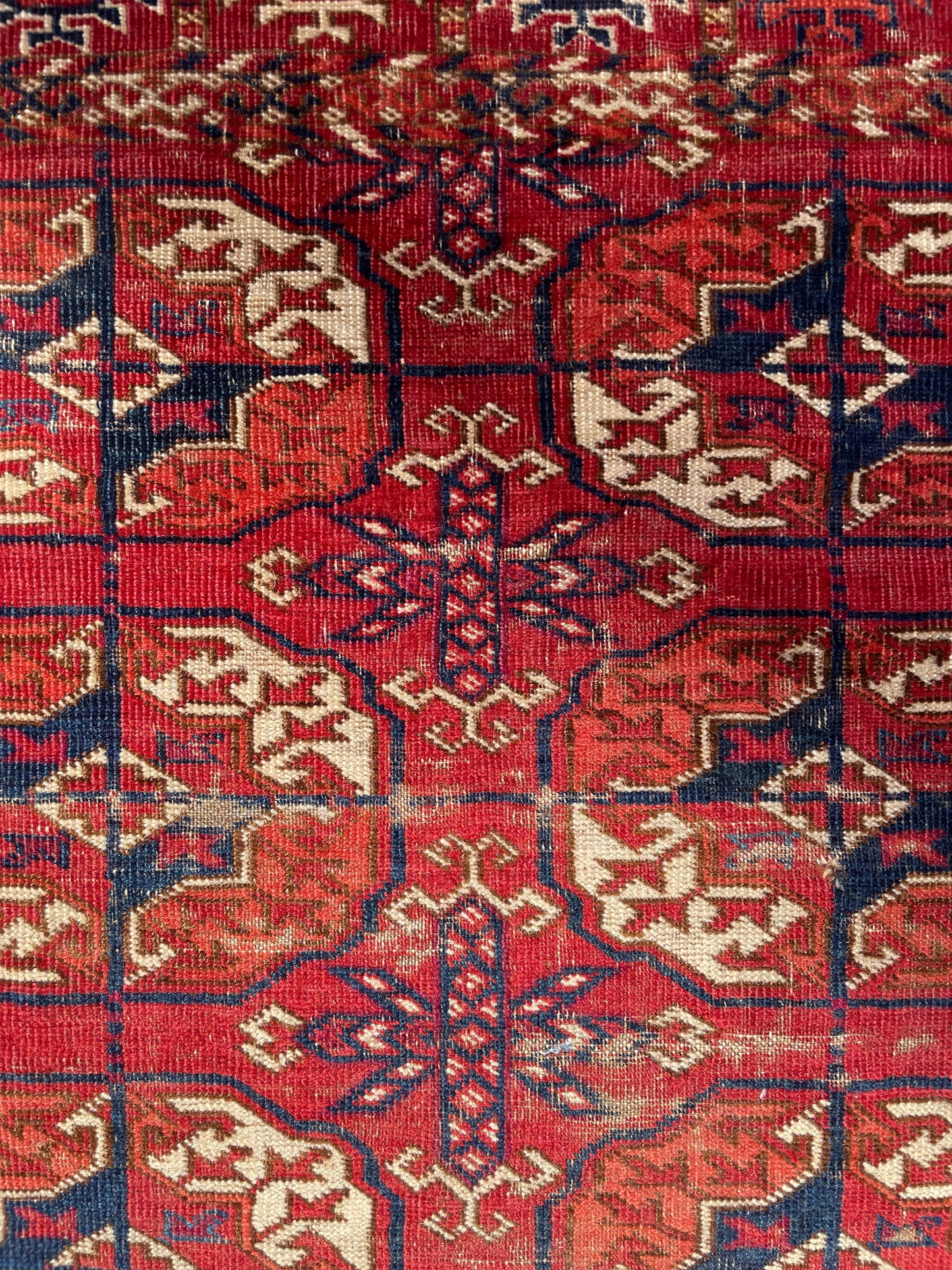 Antique Tekke Turkoman Dowry Rug with silk highlights