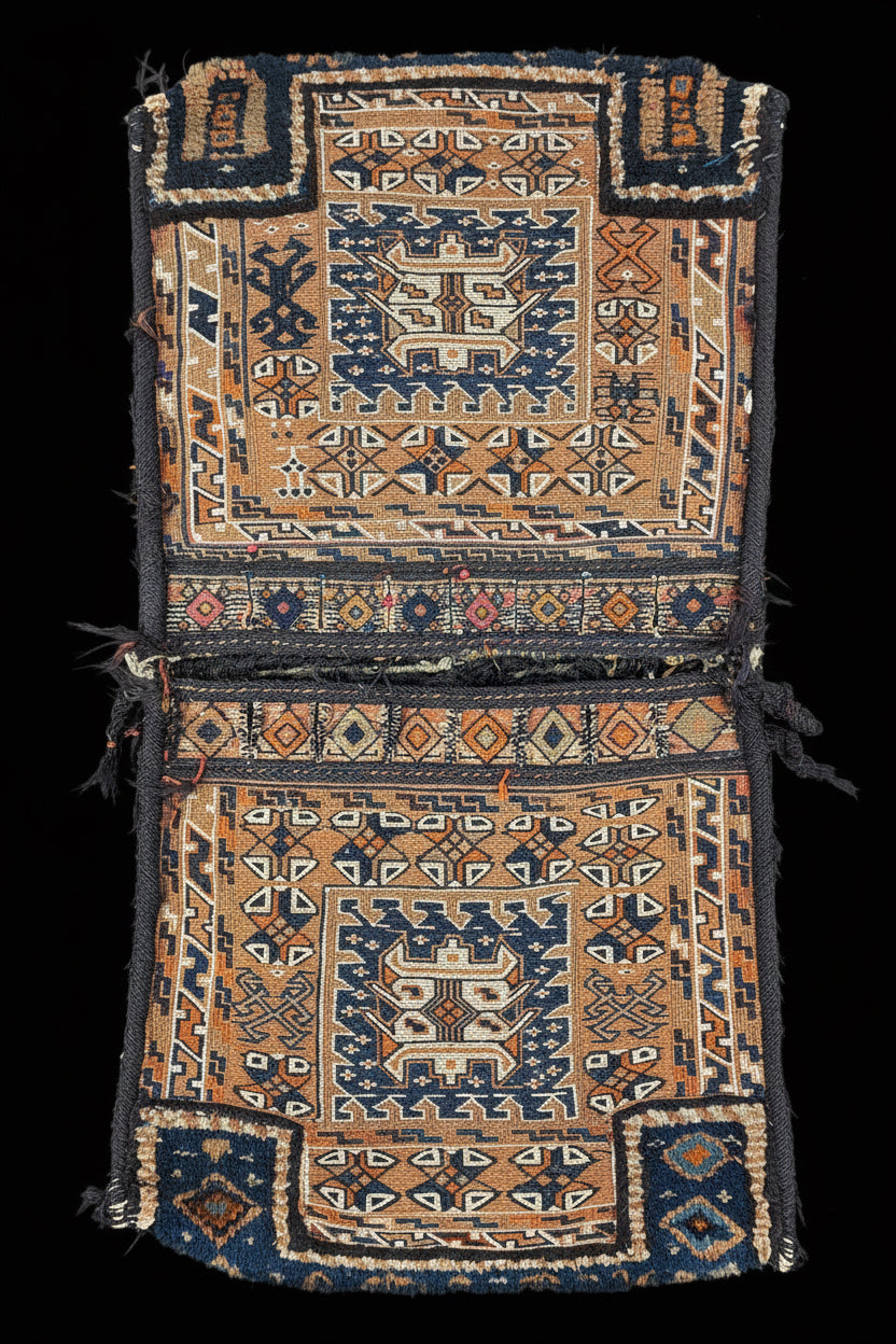 Antique Bakhtiari Khorjin saddle bags