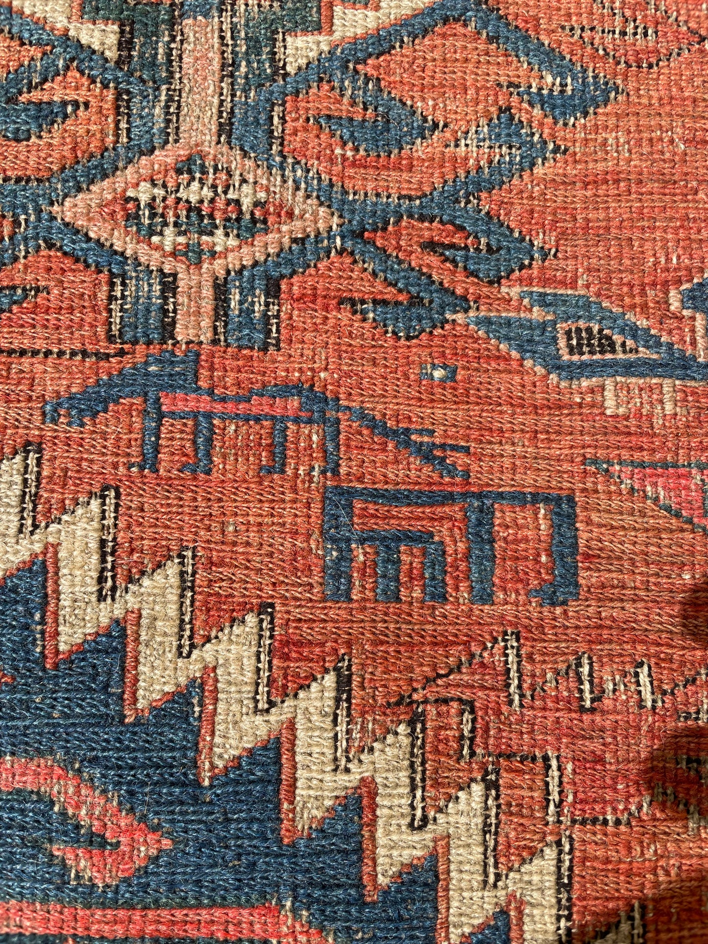 Antique Caucasian “Dragon” Sumak Carpet