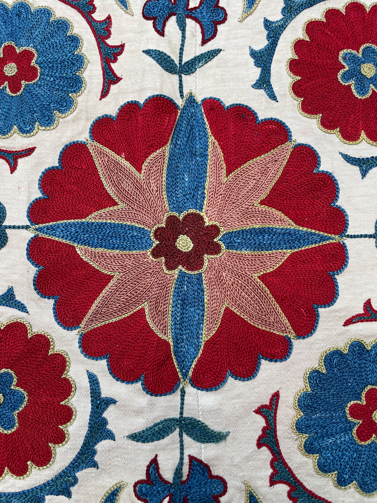 Fine Silk Uzbek Bukhara ‘Nim’ Suzani Textile
