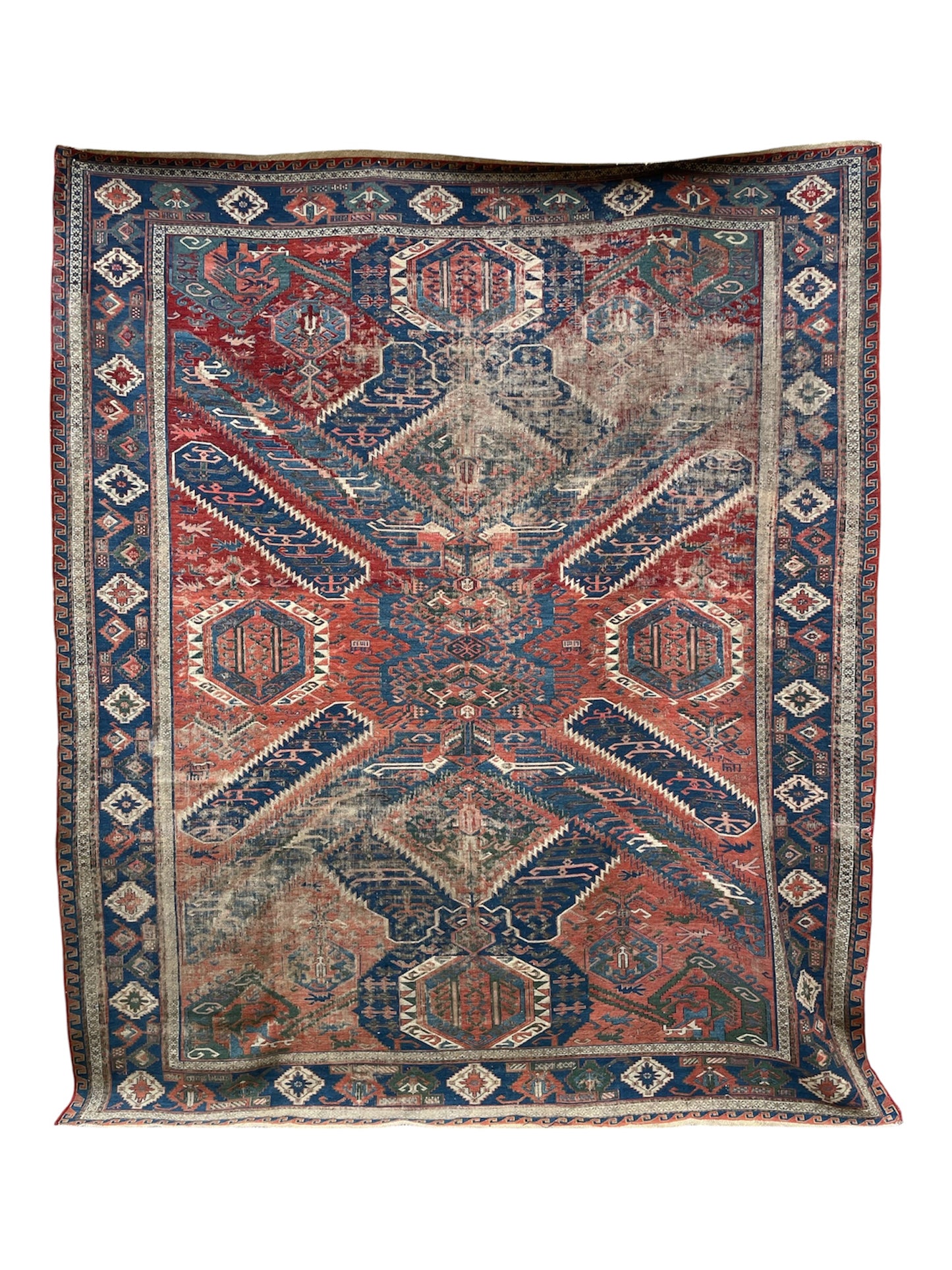 Antique Caucasian “Dragon” Sumak Carpet