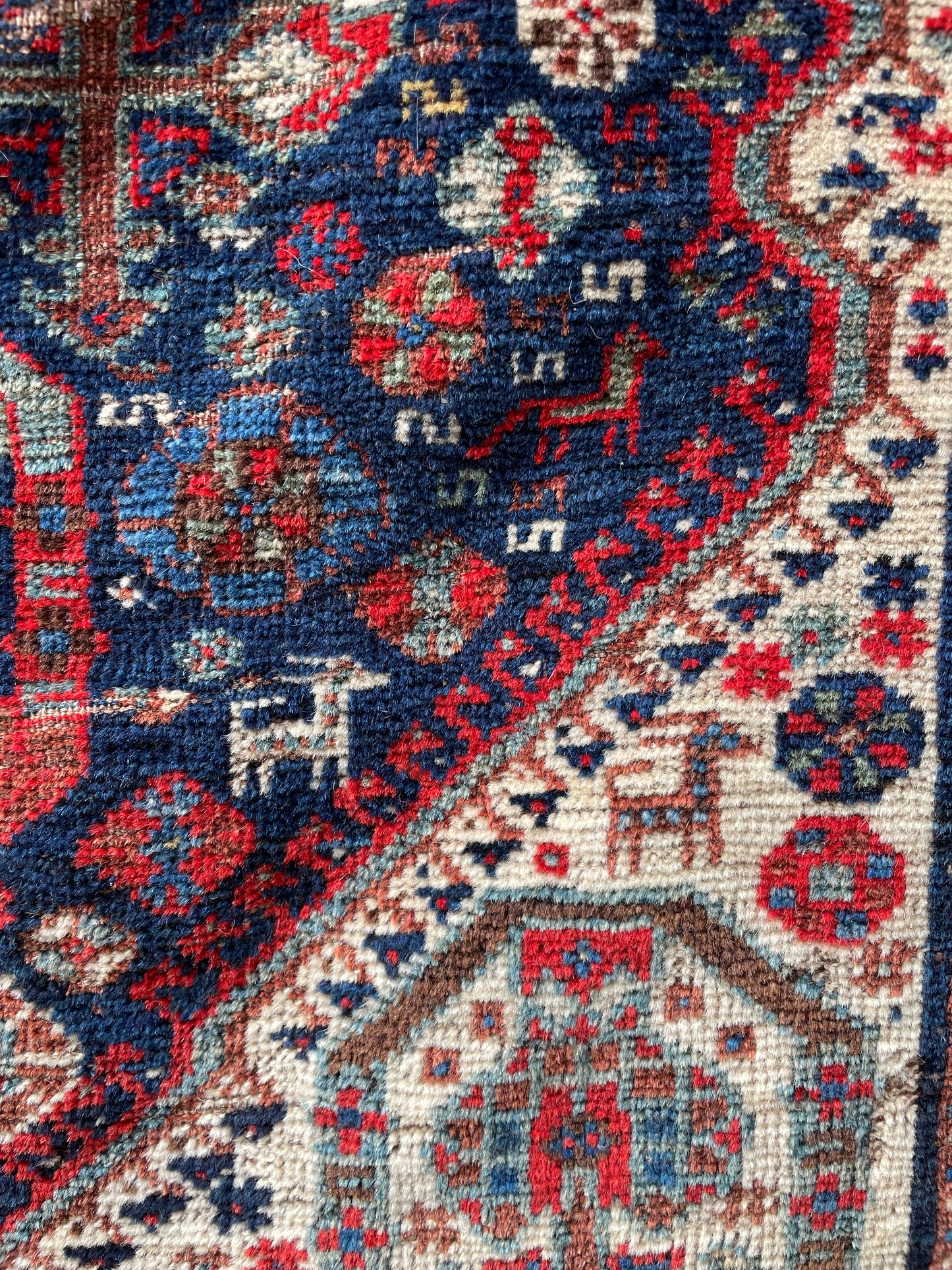 Antique Khamseh Confederacy Baharlu Tribal Main Carpet