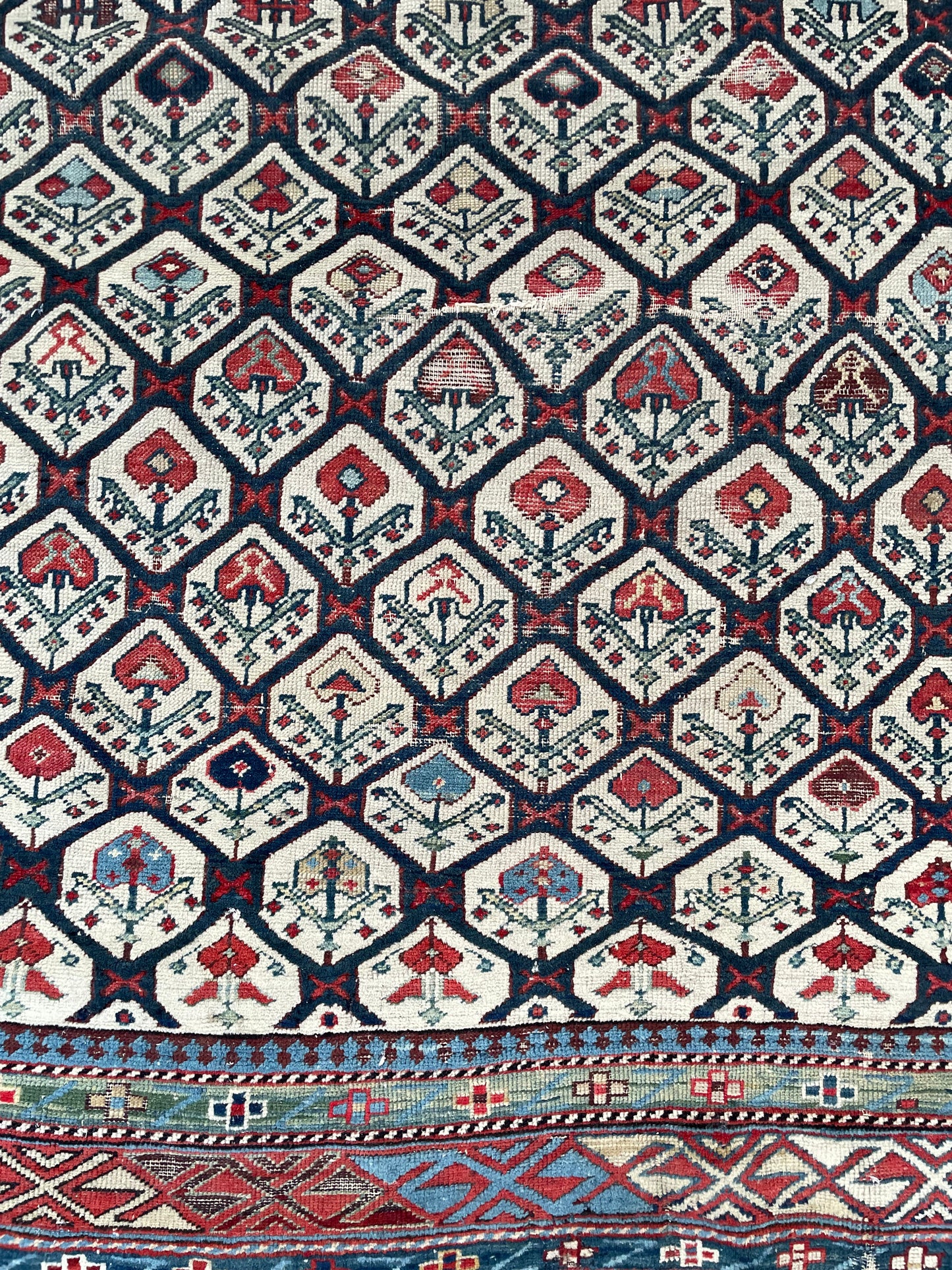 Antique Caucasian Shirvan Prayer Rug