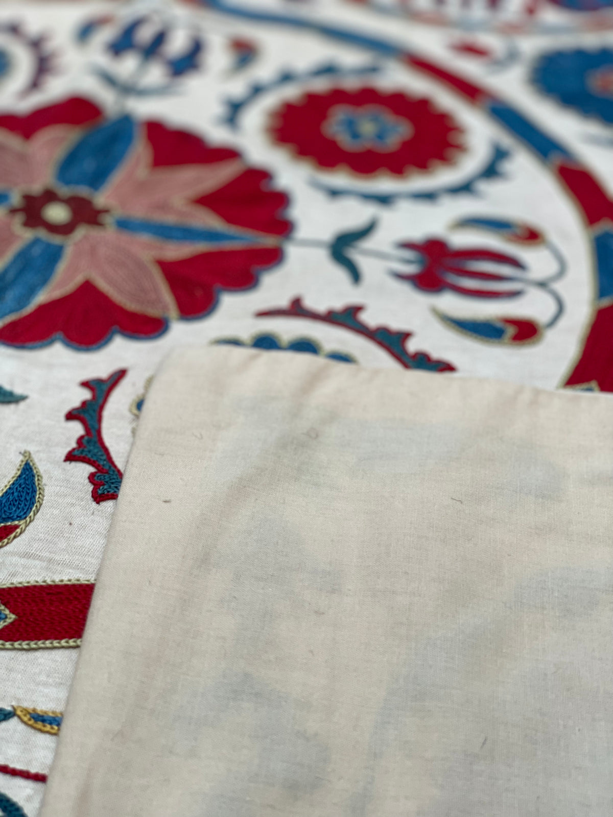 Fine Silk Uzbek Bukhara ‘Nim’ Suzani Textile